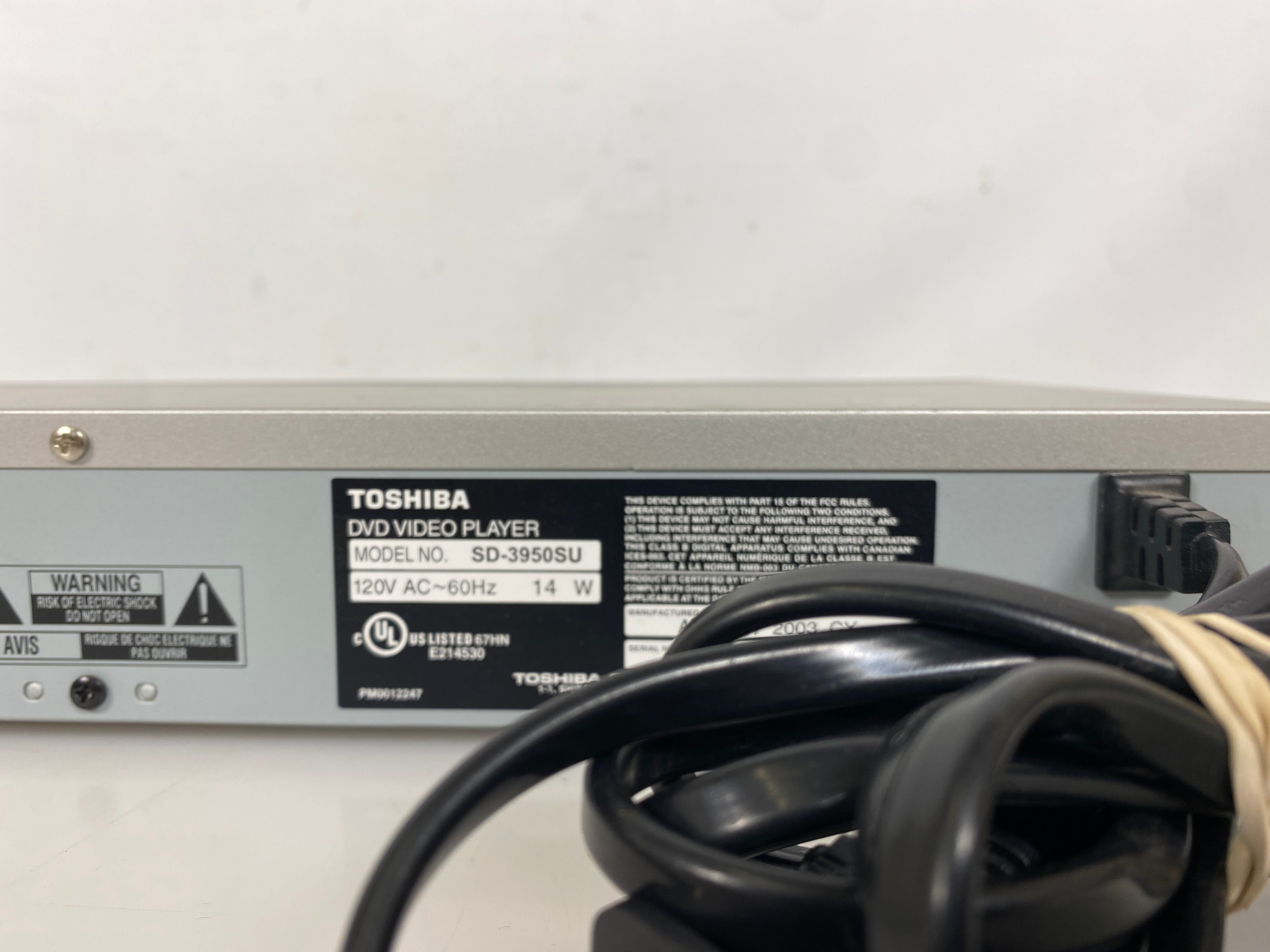 Toshiba SD-3950 Progressive Scan DVD Player