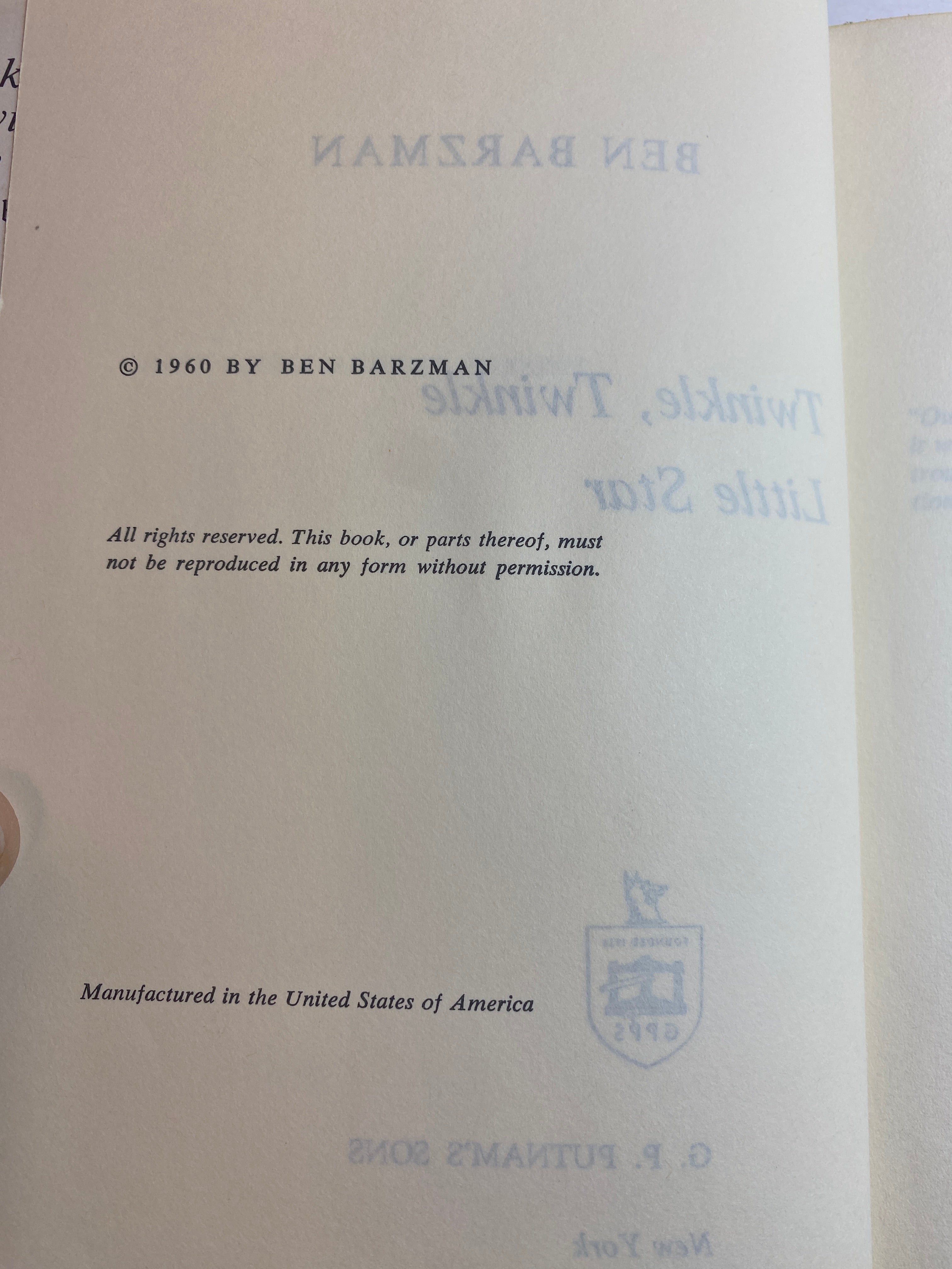 Twinkle Twinkle Little Star Ben Barzman HCDJ 1960