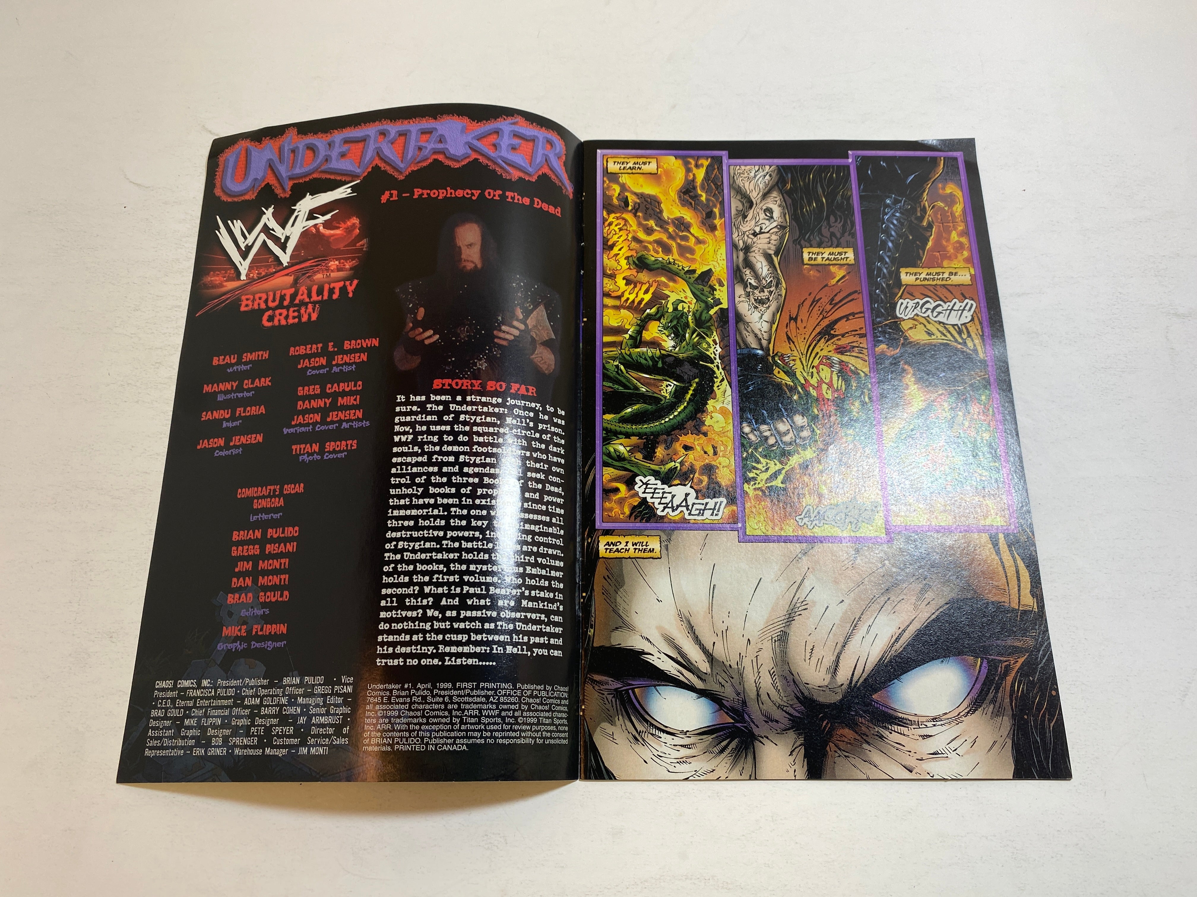 Undertaker No. 1 Chaos WWE Comics 1999