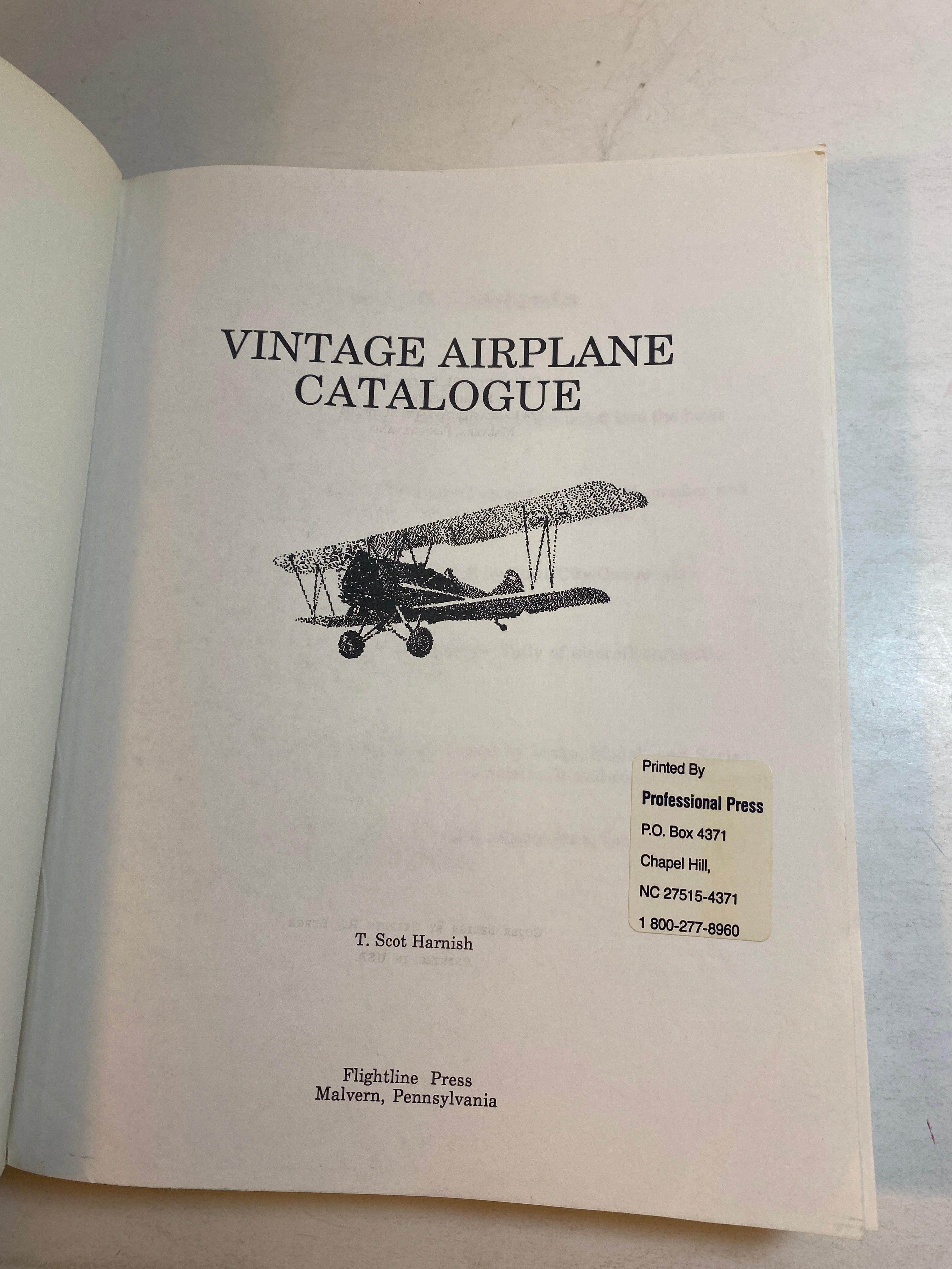 Vintage Airplane Catalog 1991 Second Edition