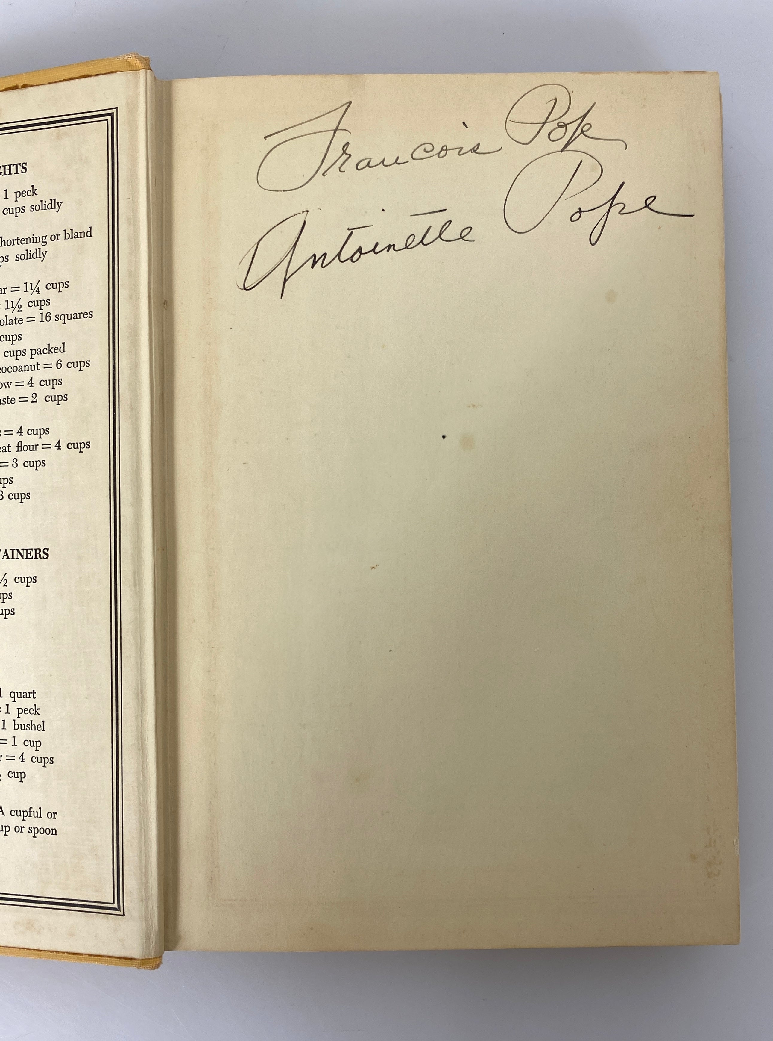 Vintage Antoinette Pope School Cookbook 1951 *Signed*
