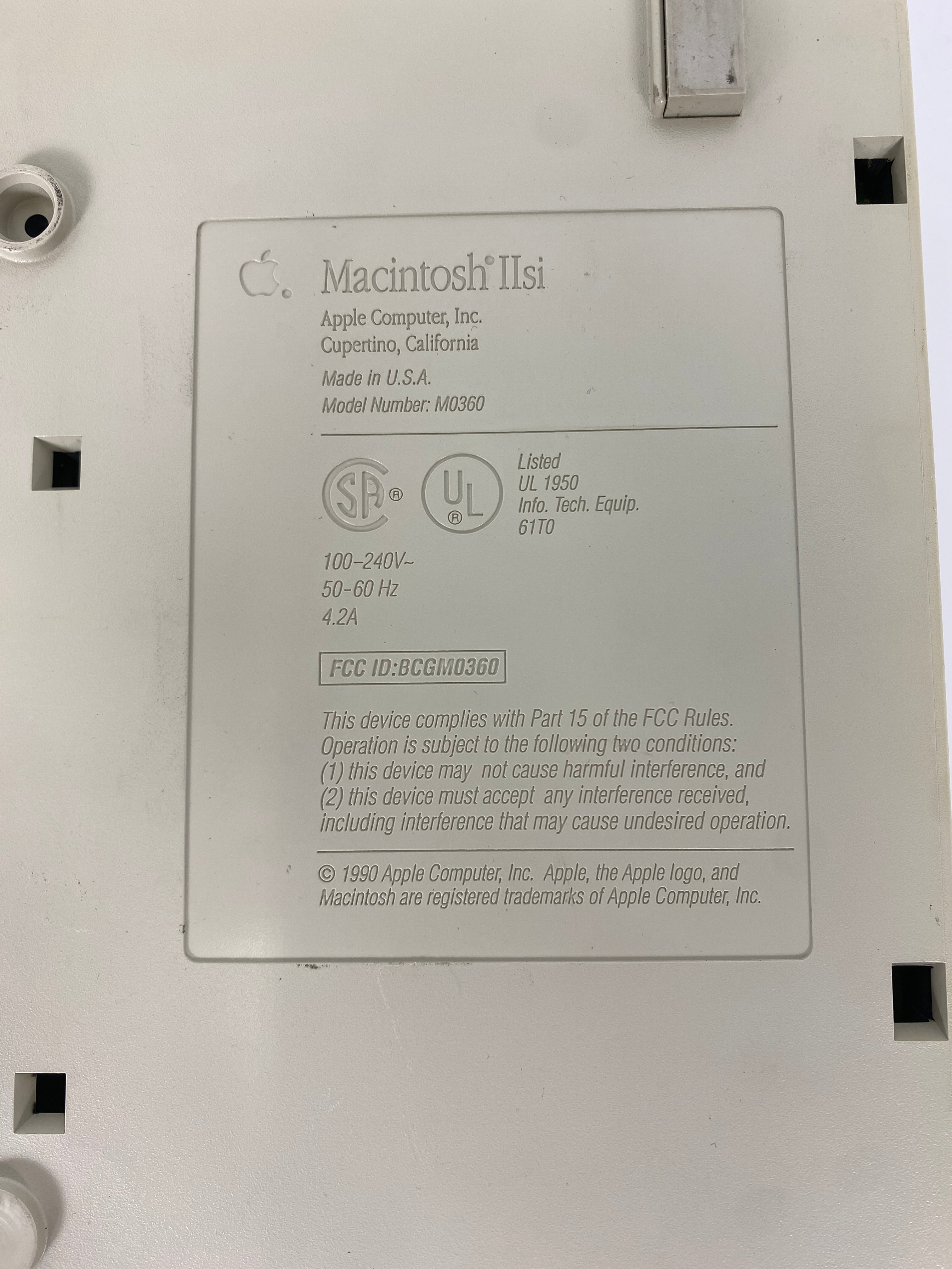 Vintage Apple Macintosh IIsi M0360 Desktop Computer