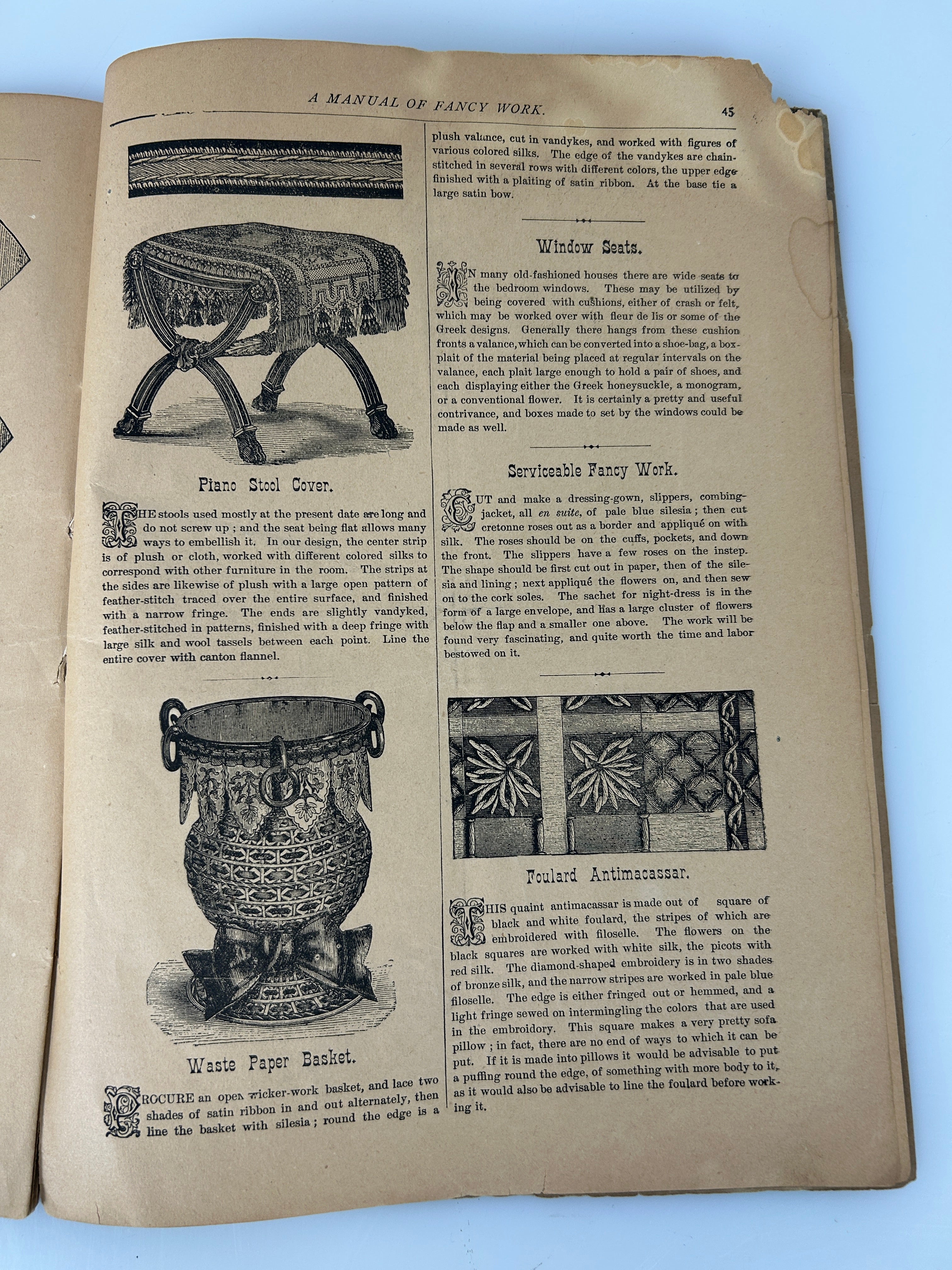 Vintage Embroidery Guide: Madam Worth's New Manual of Fancy Work 1886 RL Spencer