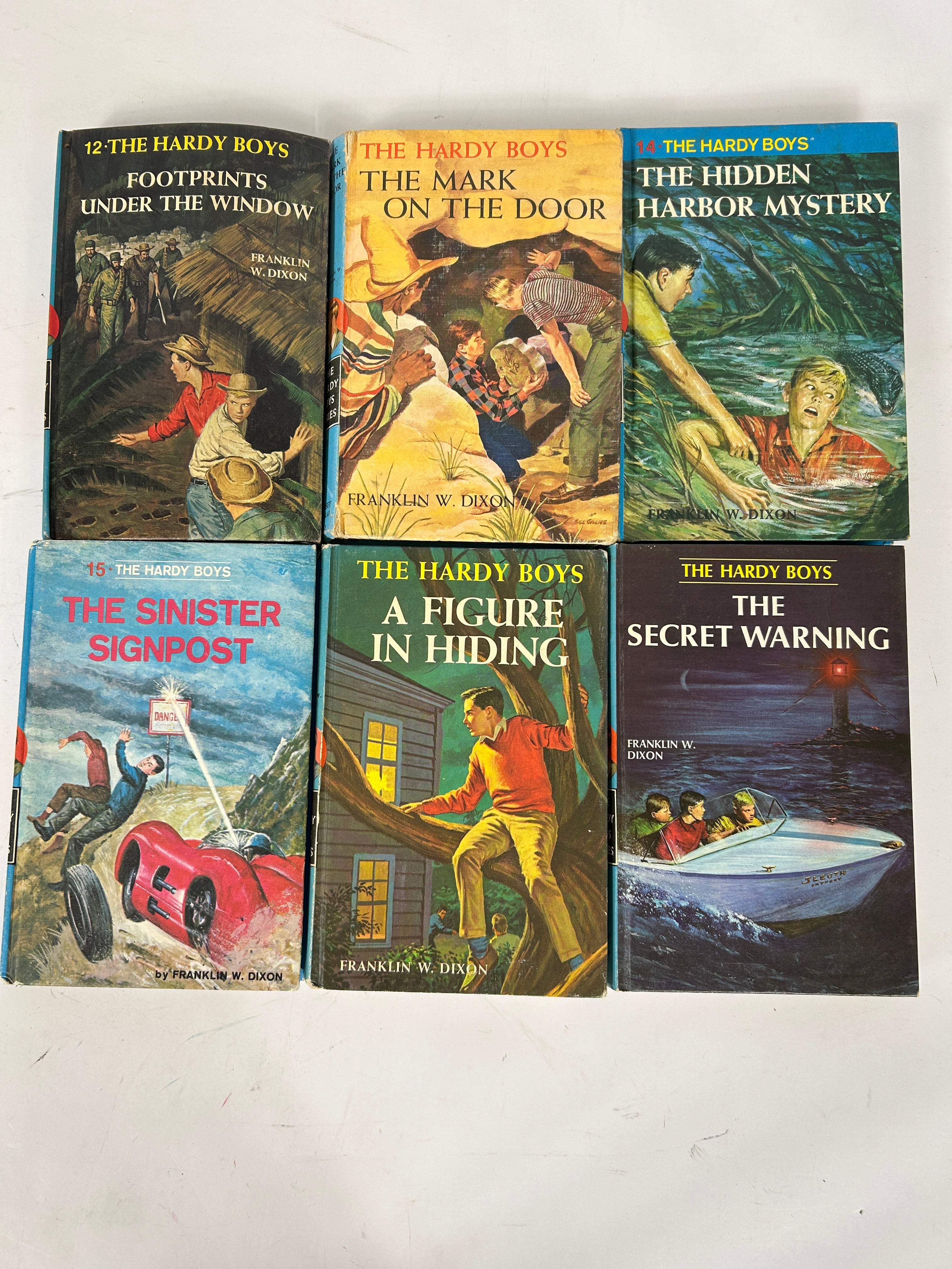 Vintage Lot of 6 Hardy Boys Hardcover Mystery Books 12- 17 Matte Cover HC