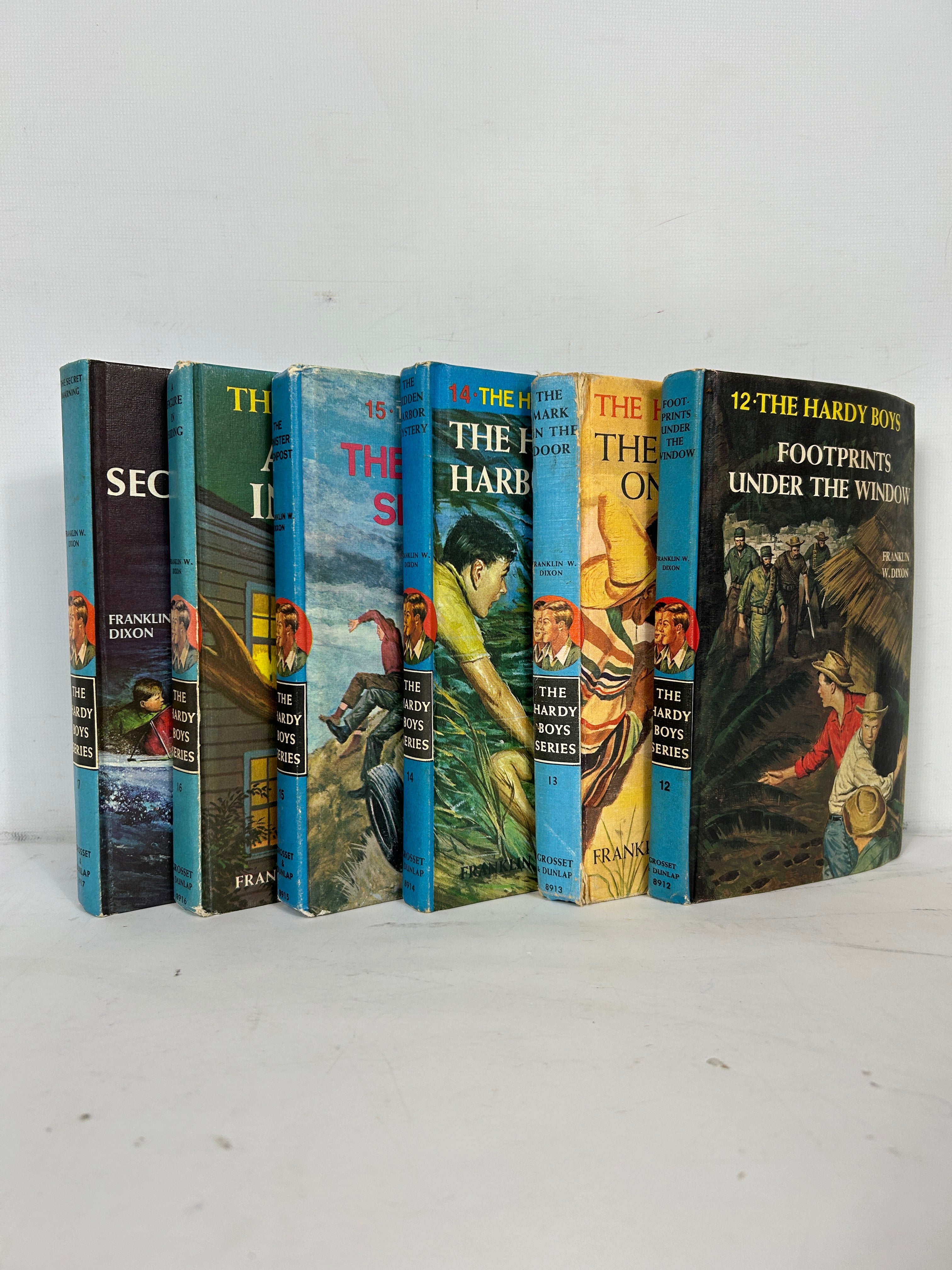 Vintage Lot of 6 Hardy Boys Hardcover Mystery Books 12- 17 Matte Cover HC