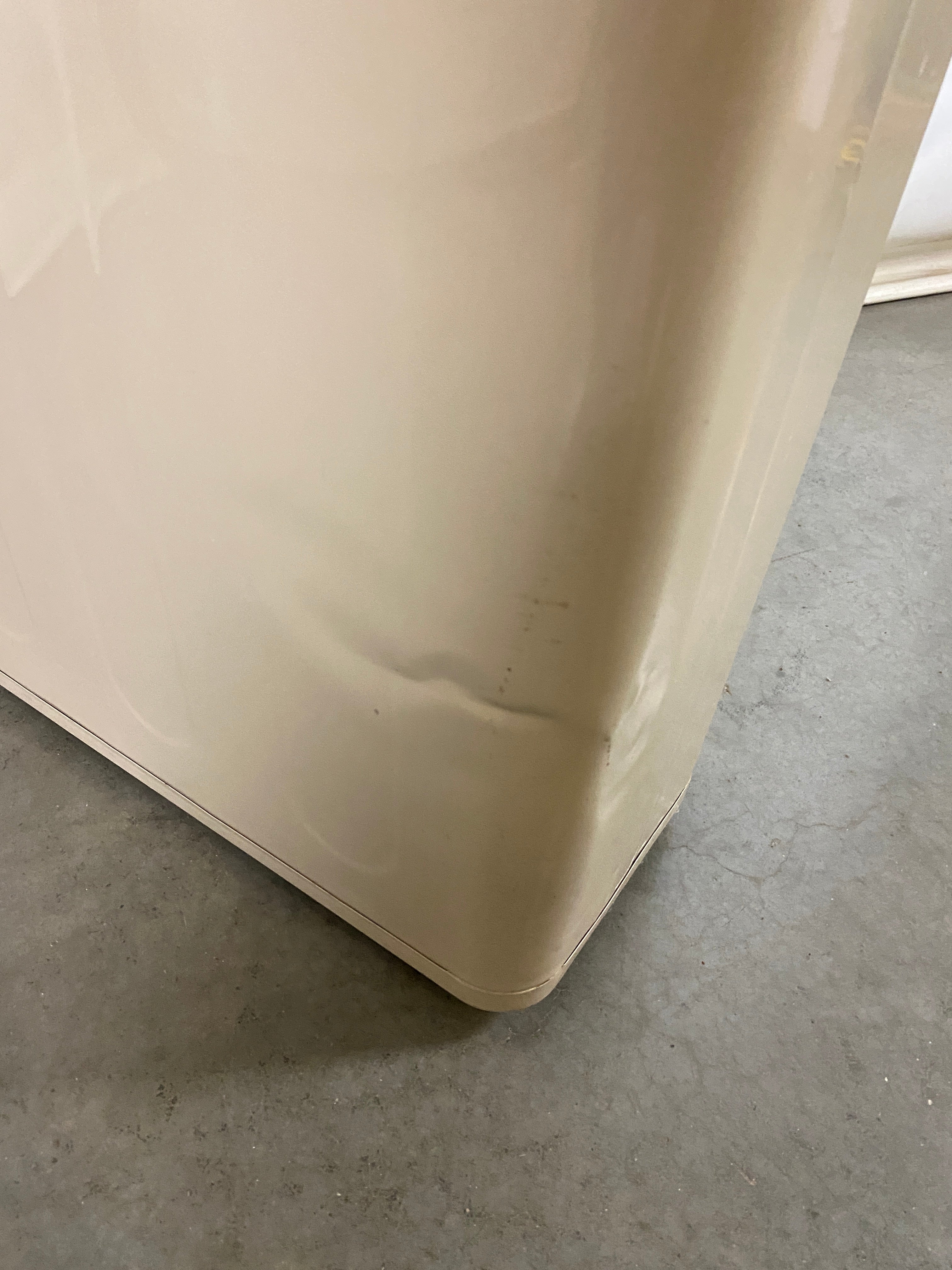 Vintage United 30" Rectangle Tan Trash Can