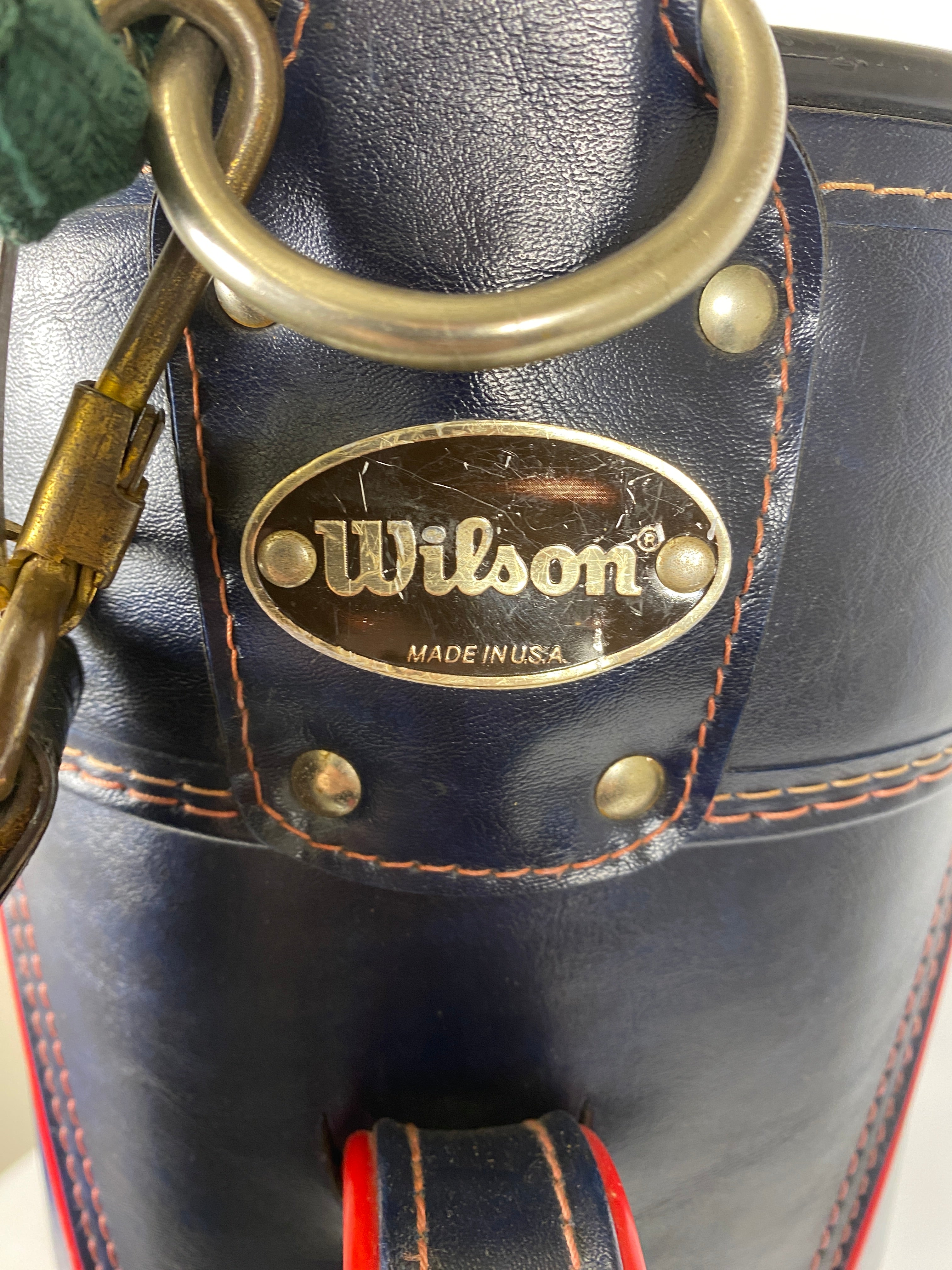 Vintage Wilson Leather Black and Red Golf Bag