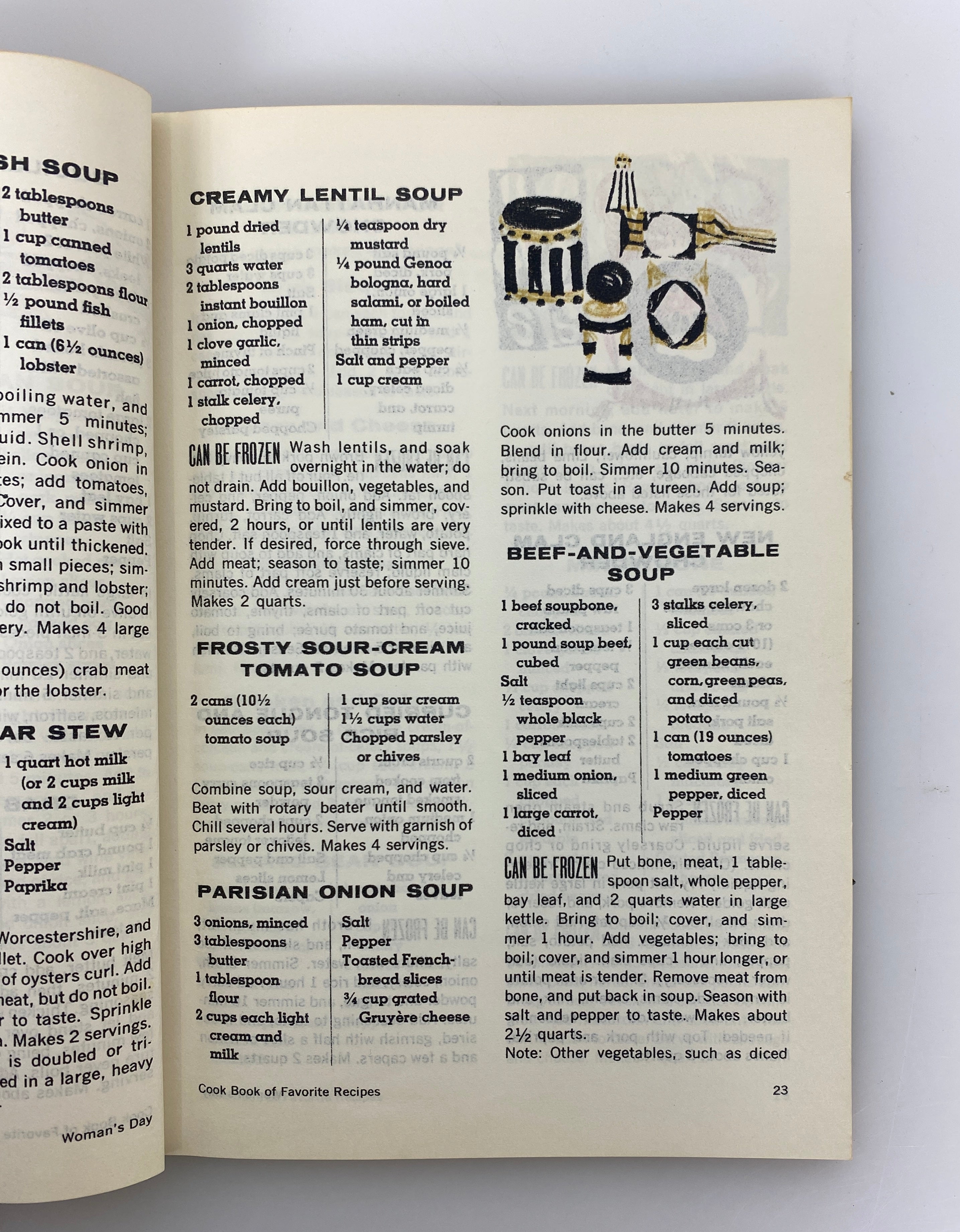 Vintage Woman's Day Cook Book of Favorite Recipes 1962 SC