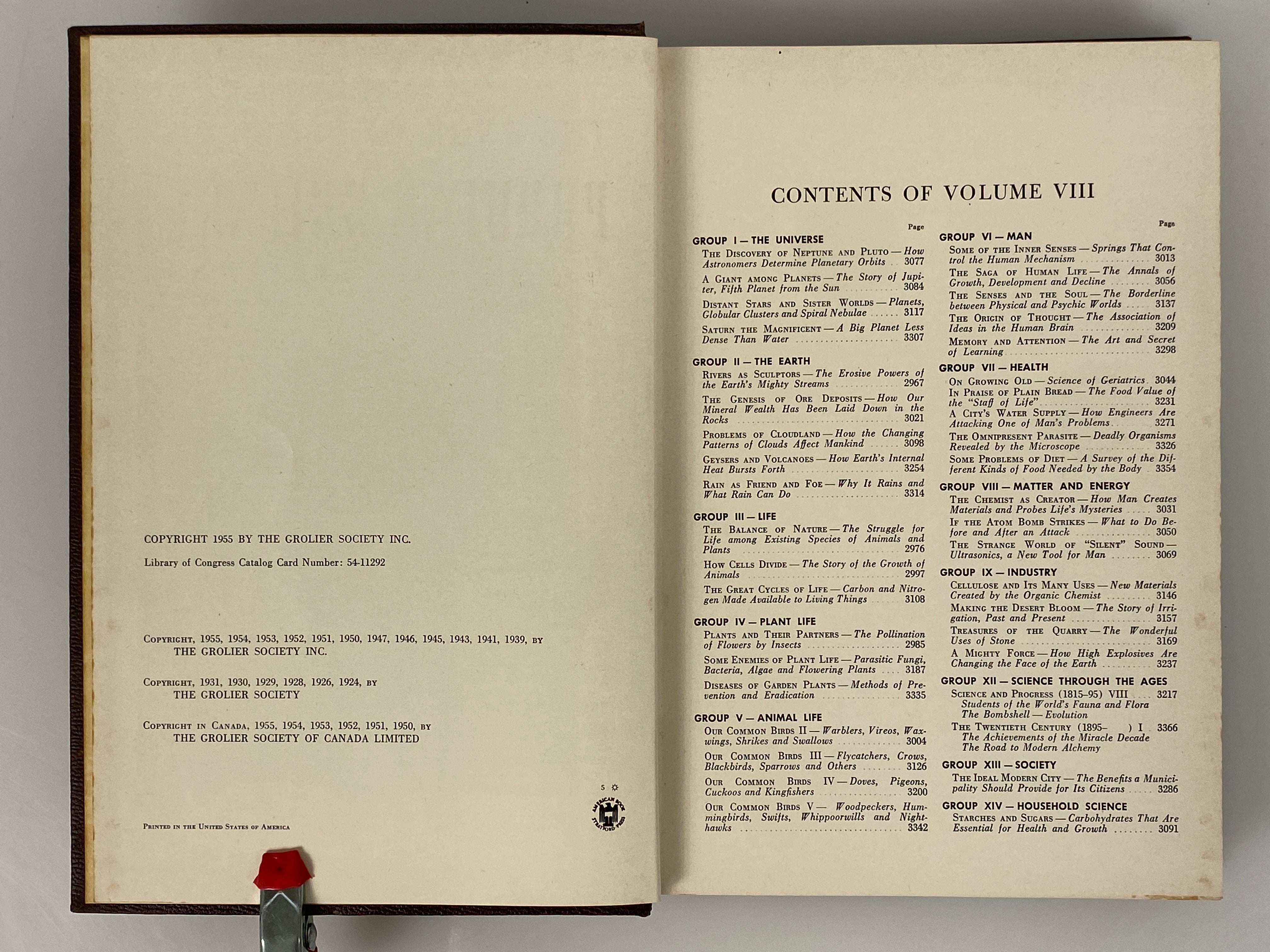 Vol 1-9 of The Book of Popular Science 1955 Grolier Society Vintage HC