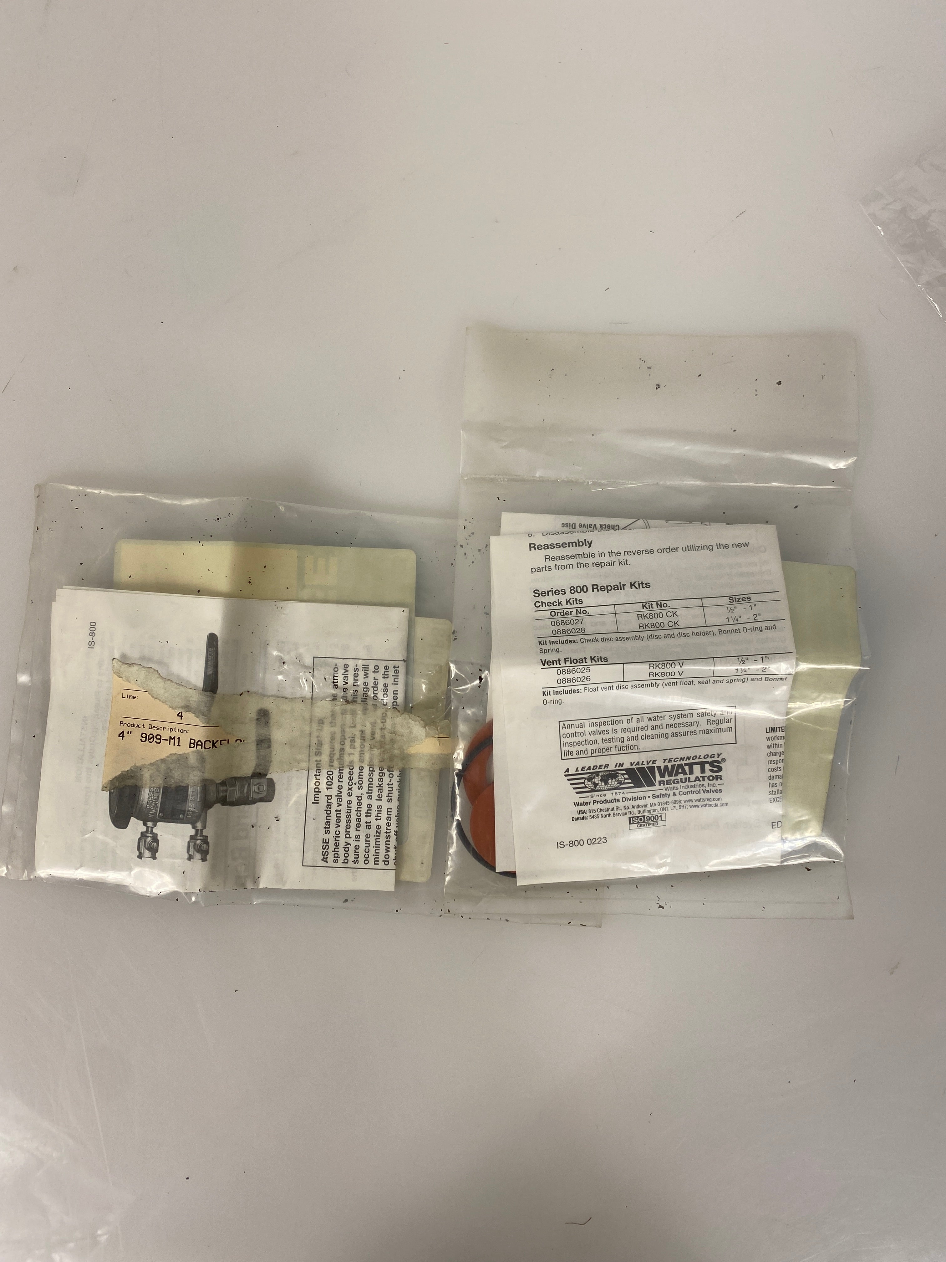 Watts Vac Breaker Repair Kit RK800RT 1/2