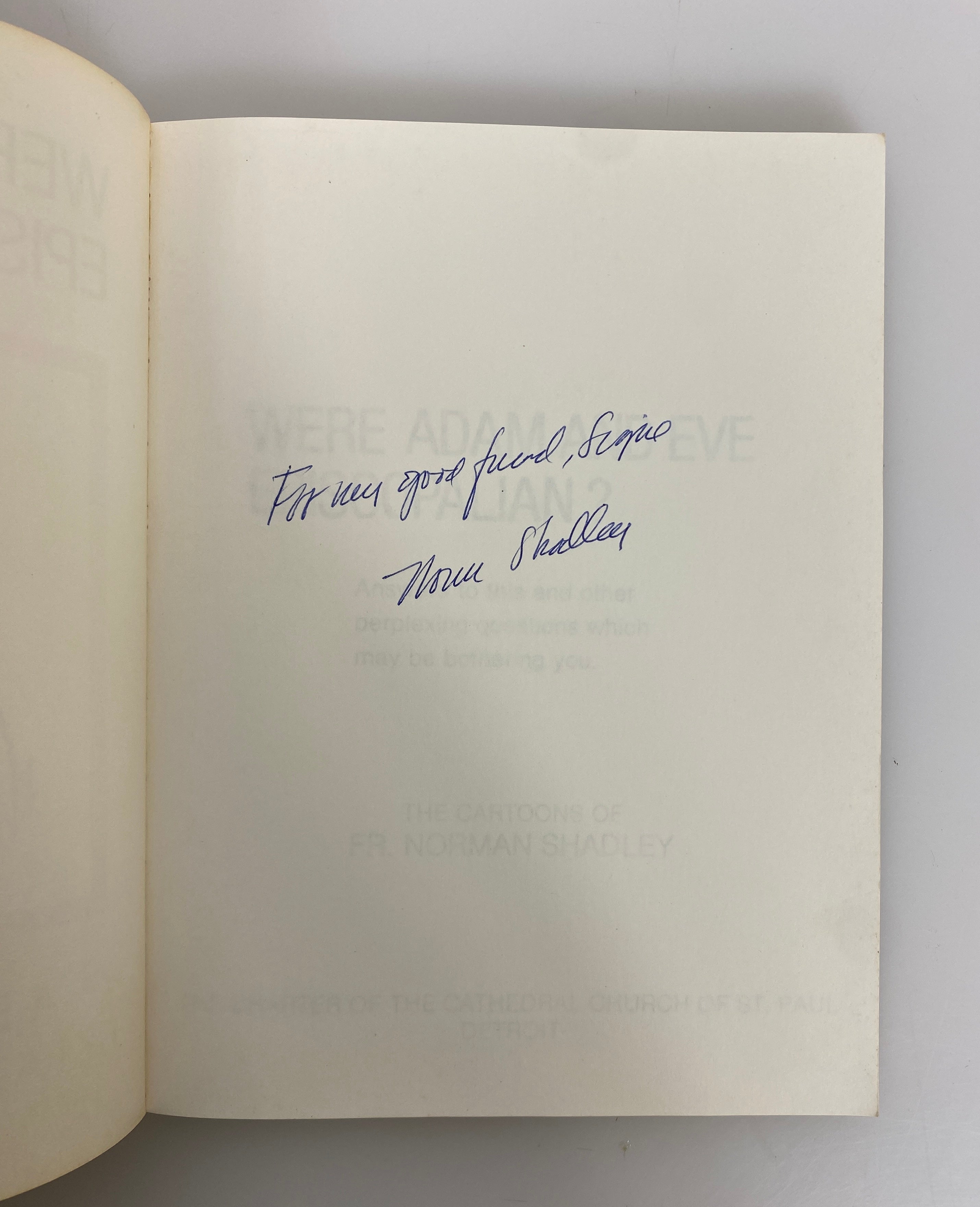 Were Adam and Eve Episcopalian? by Norman Shadley Signed 1985 SC