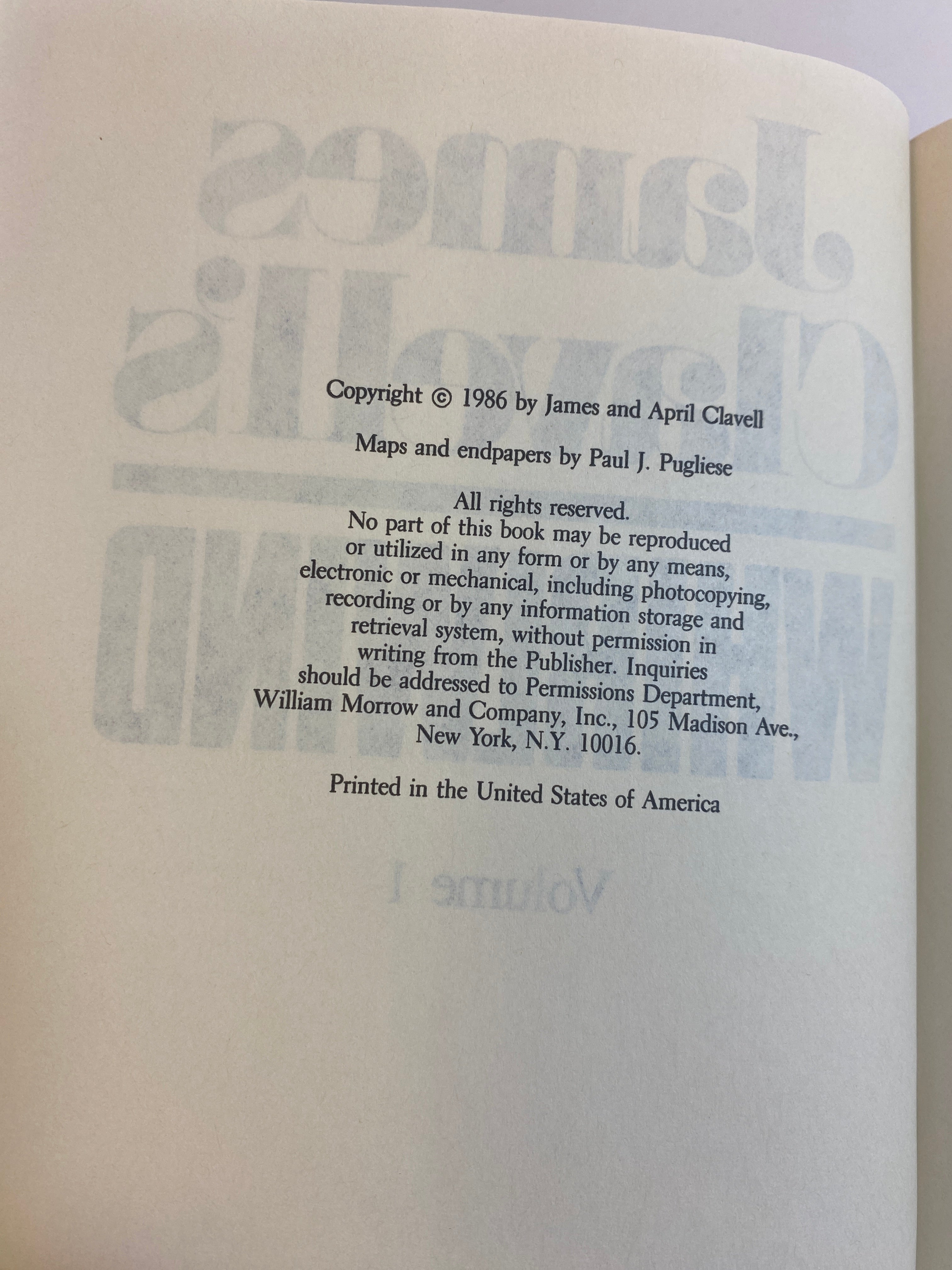 Whirlwind James Clavell HCDJ 2 Vols Book Club Edition 1986