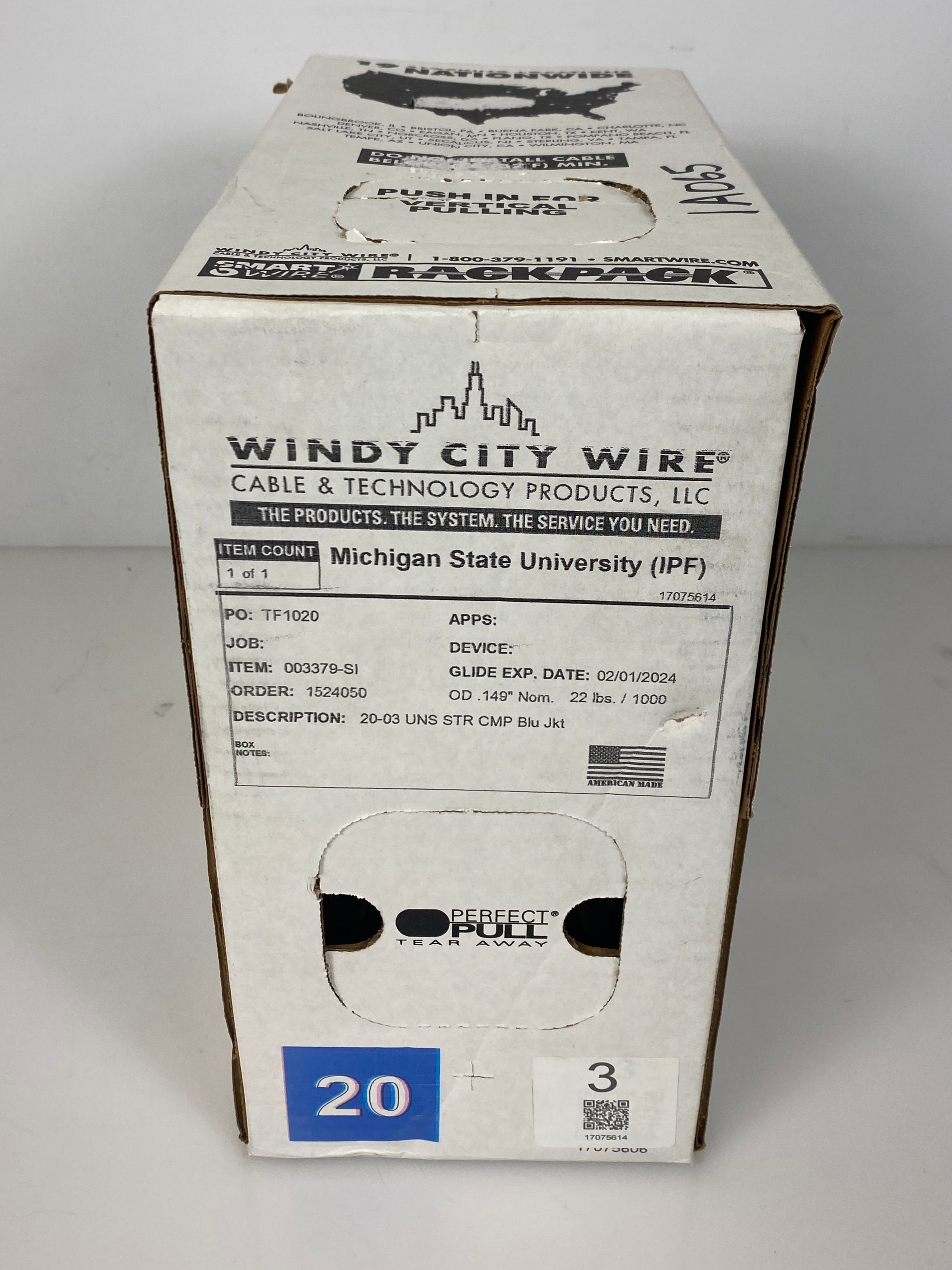 Windy City Wire #003379SBT Cable 20.3C STR Blue PVC Jacket