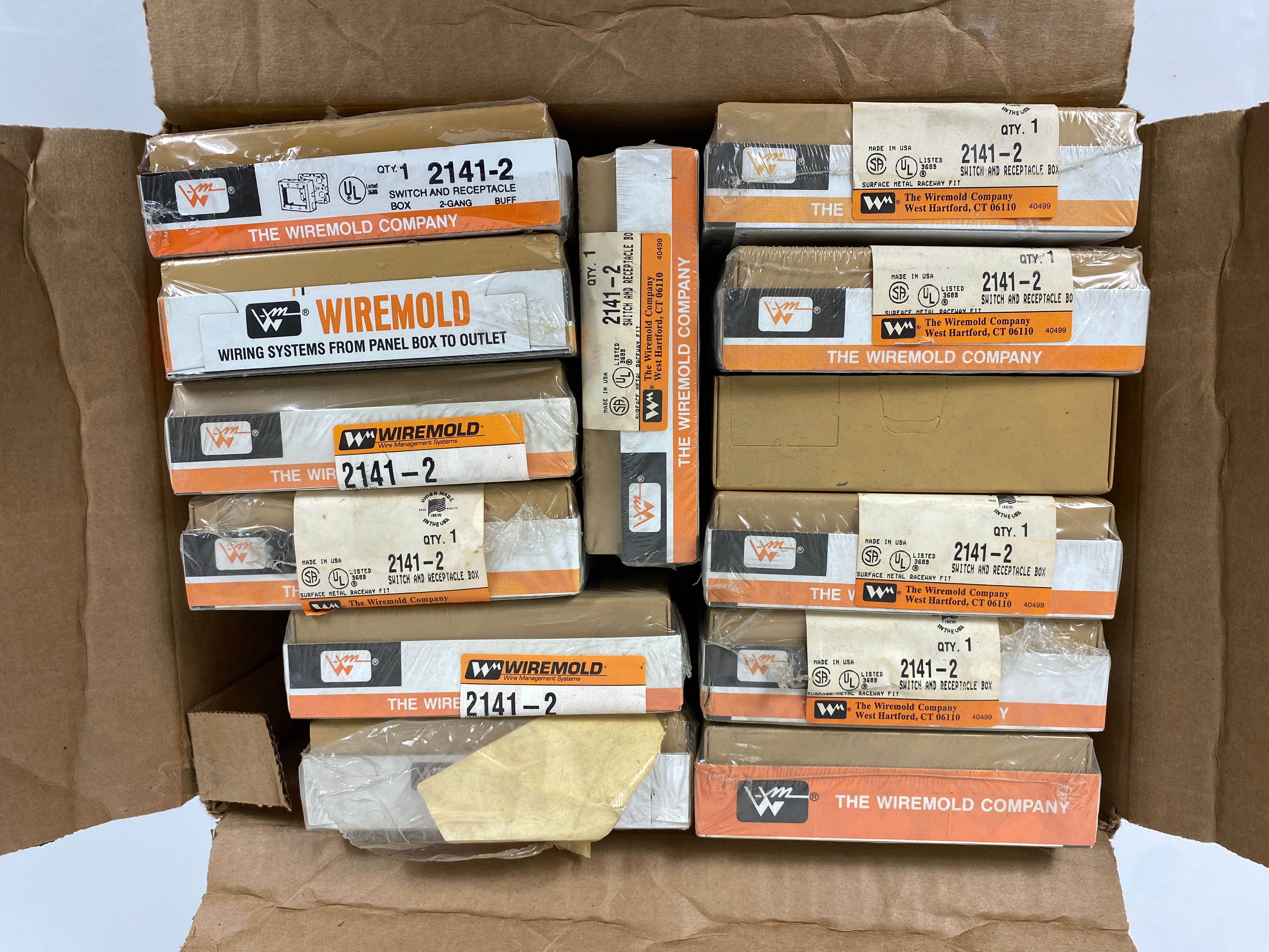 Wiremold Switch and Receptacle Box V2141.2 Pack of 13