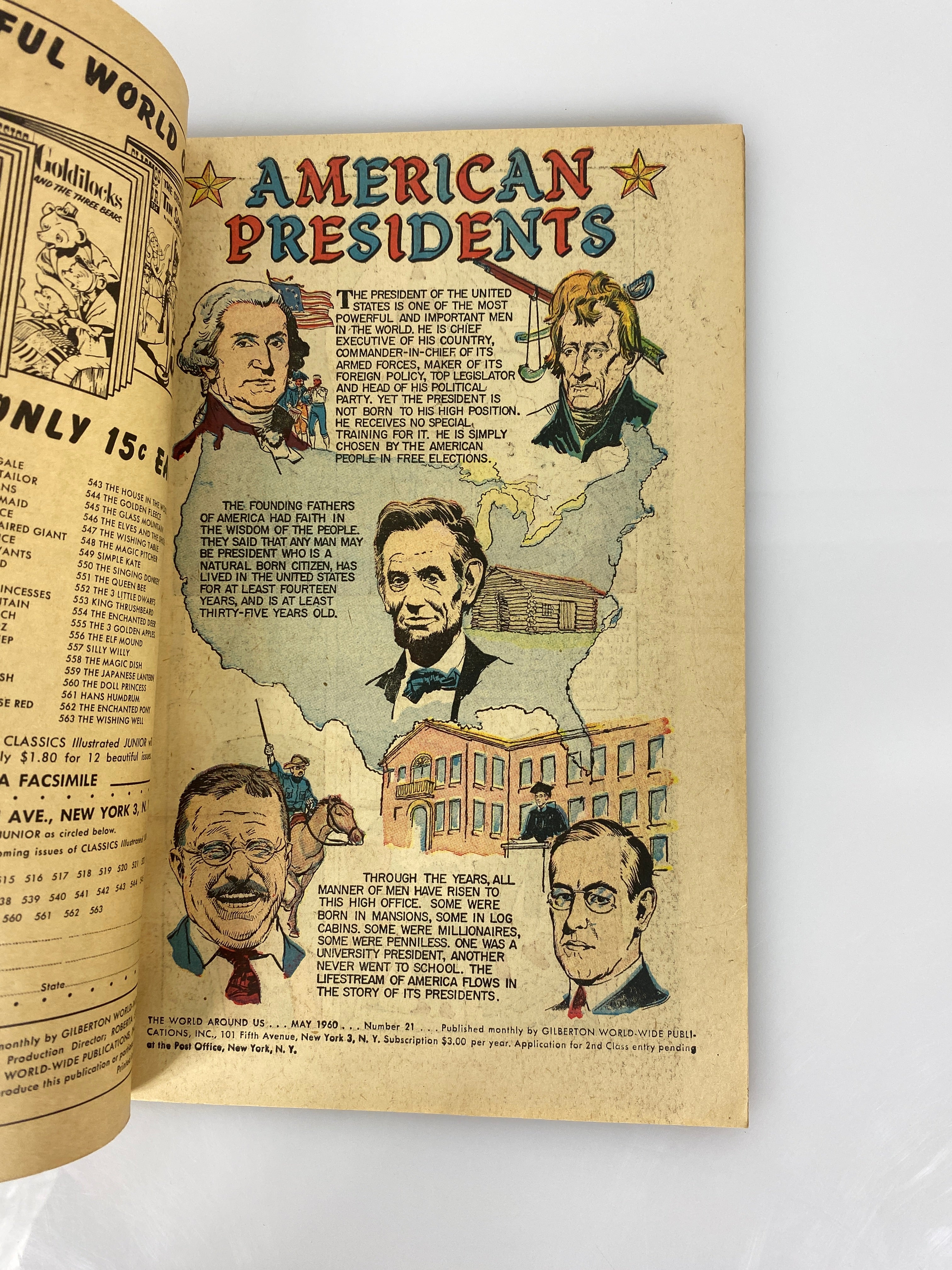 World Around Us: American Presidents Number 21 1960 Classics Illustrated Comic