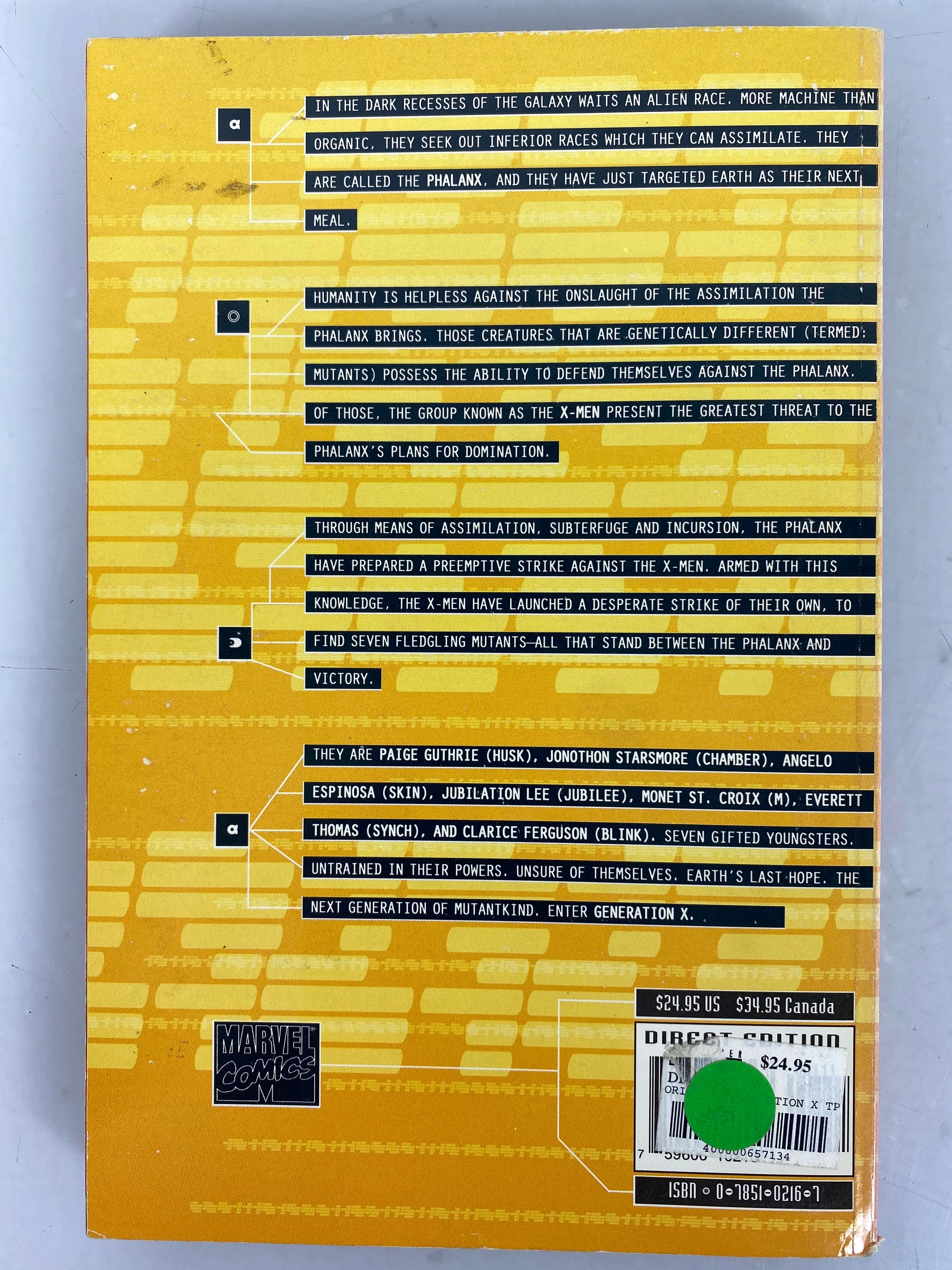 X-Men The Origin of Generation X (Marvel 2001) SC