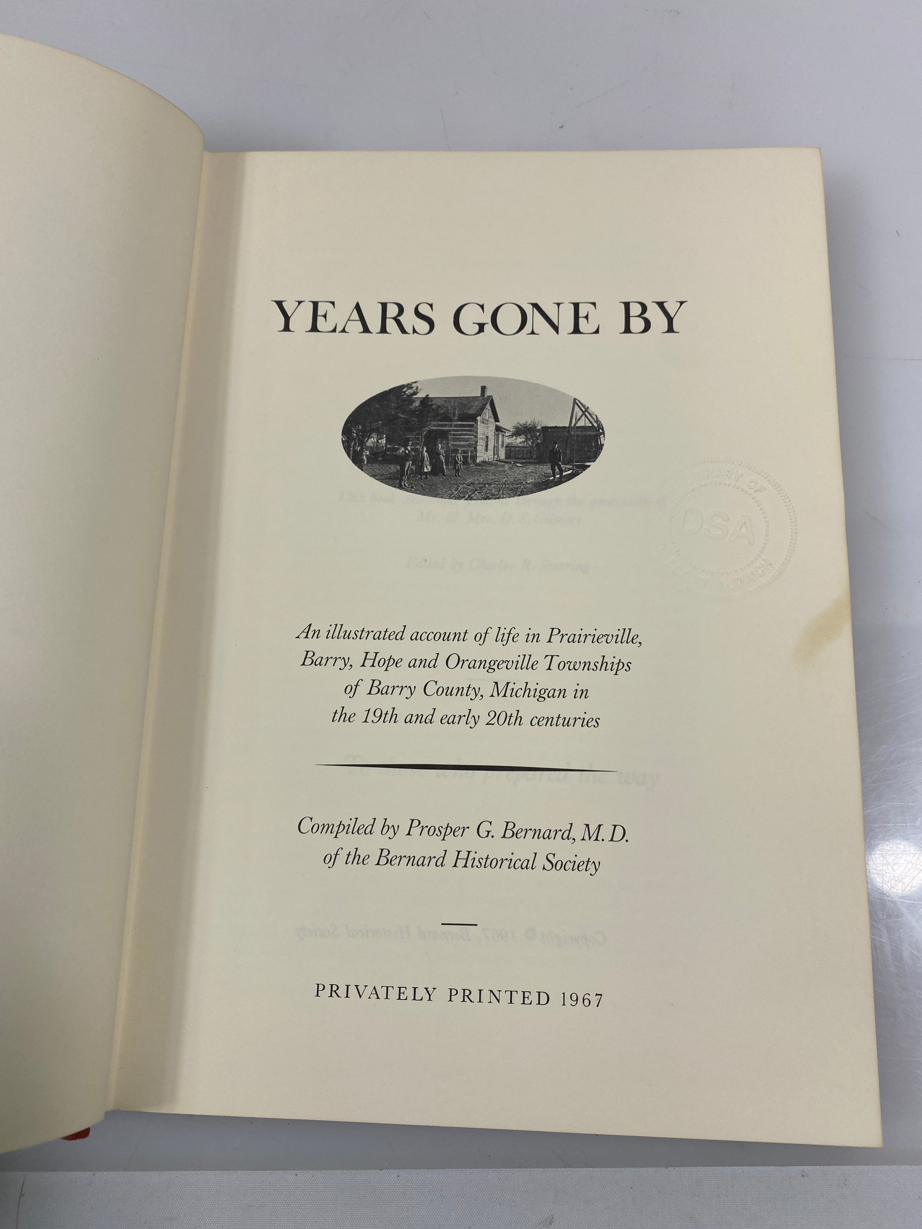Years Gone By Bernard Michigan Historical Society HC 1967