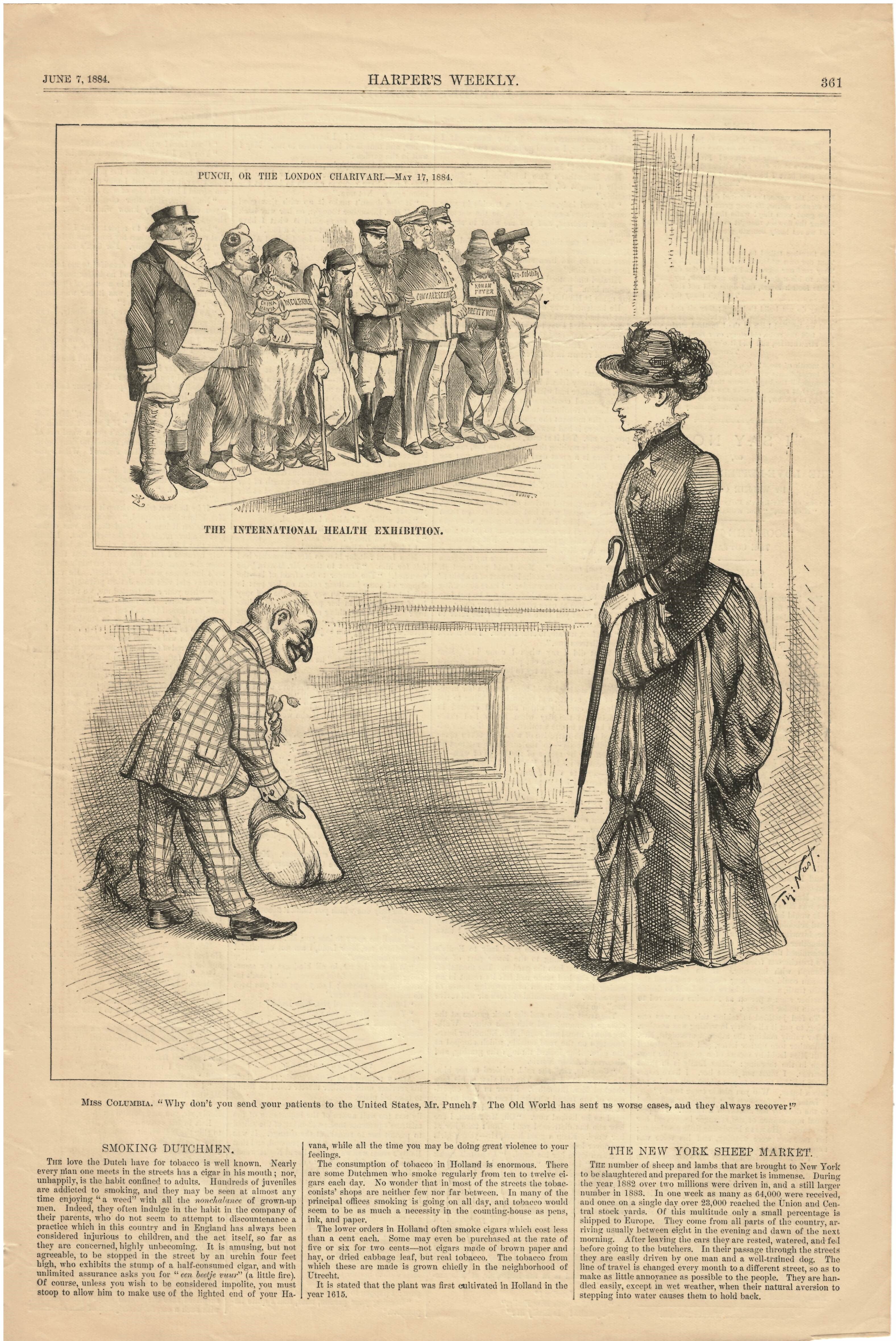 Harper's Weekly June 7, 1884 The International Health Exhibition Ad Print