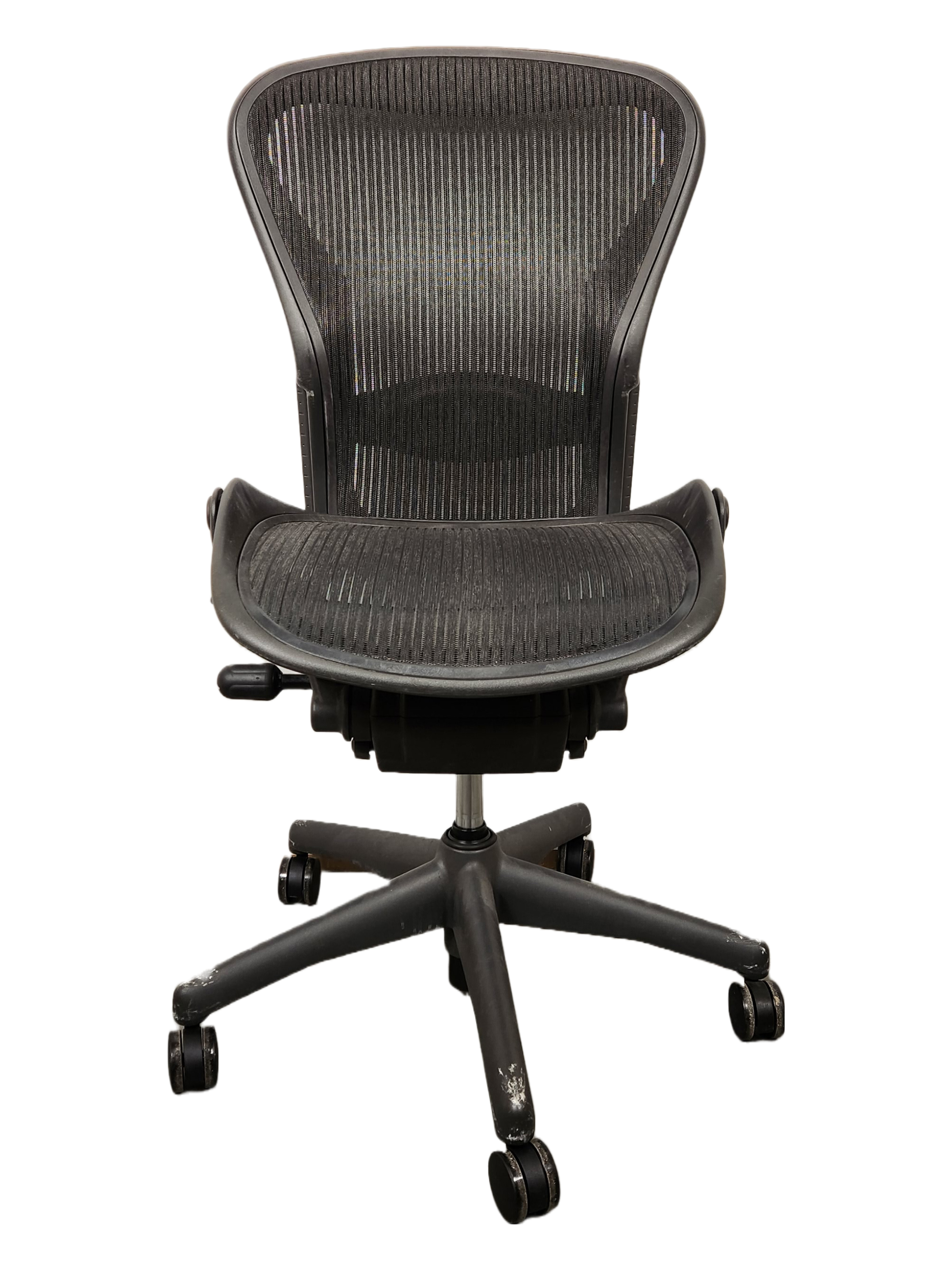 Black Herman Miller Aeron Chair Size B *No Arms Converted Black Herman Miller Aeron Chair Size B *No Arms Converted