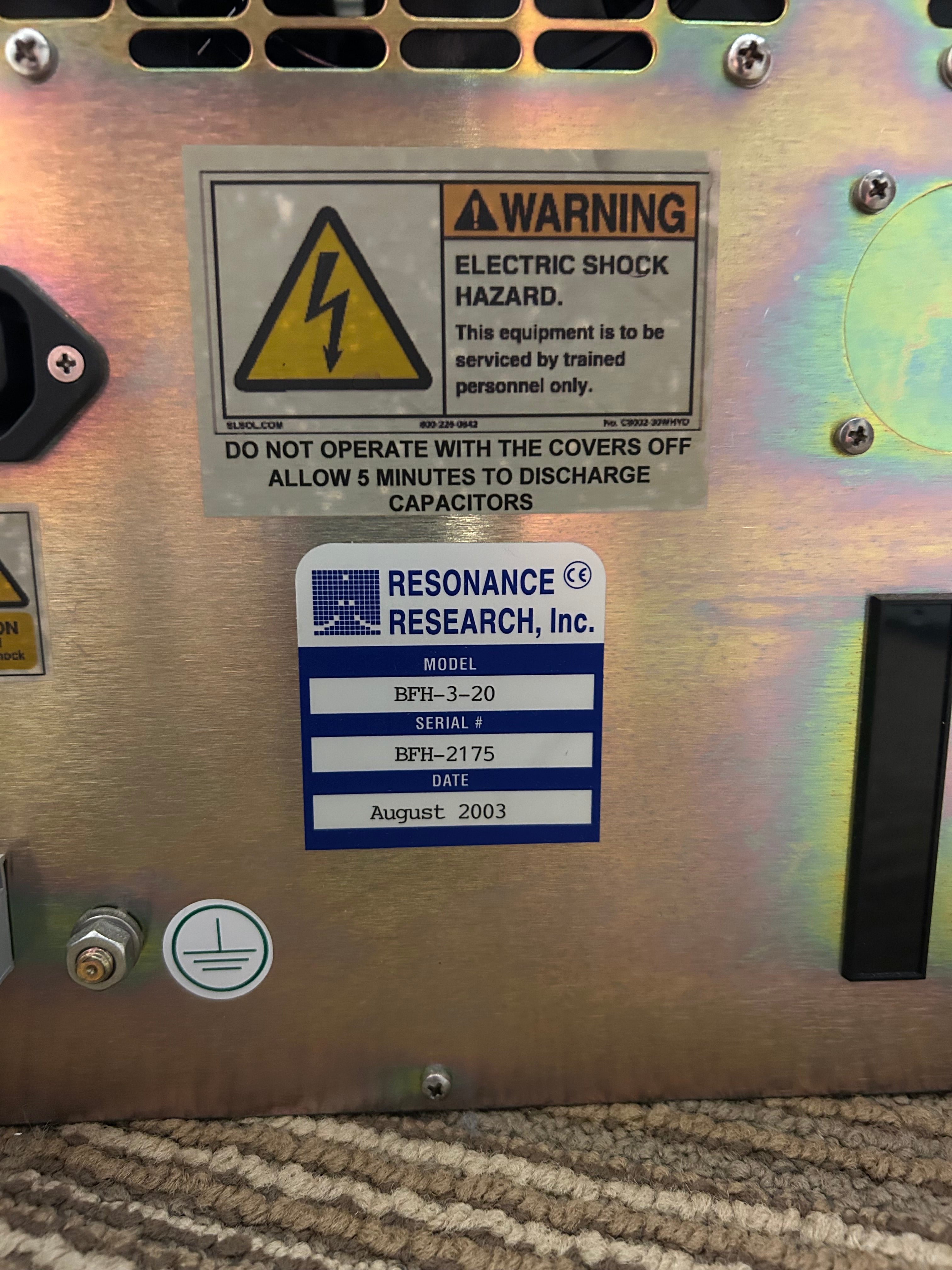 Resonance Research BFH-3-20 15 Channel RT Power Supply *Untested*