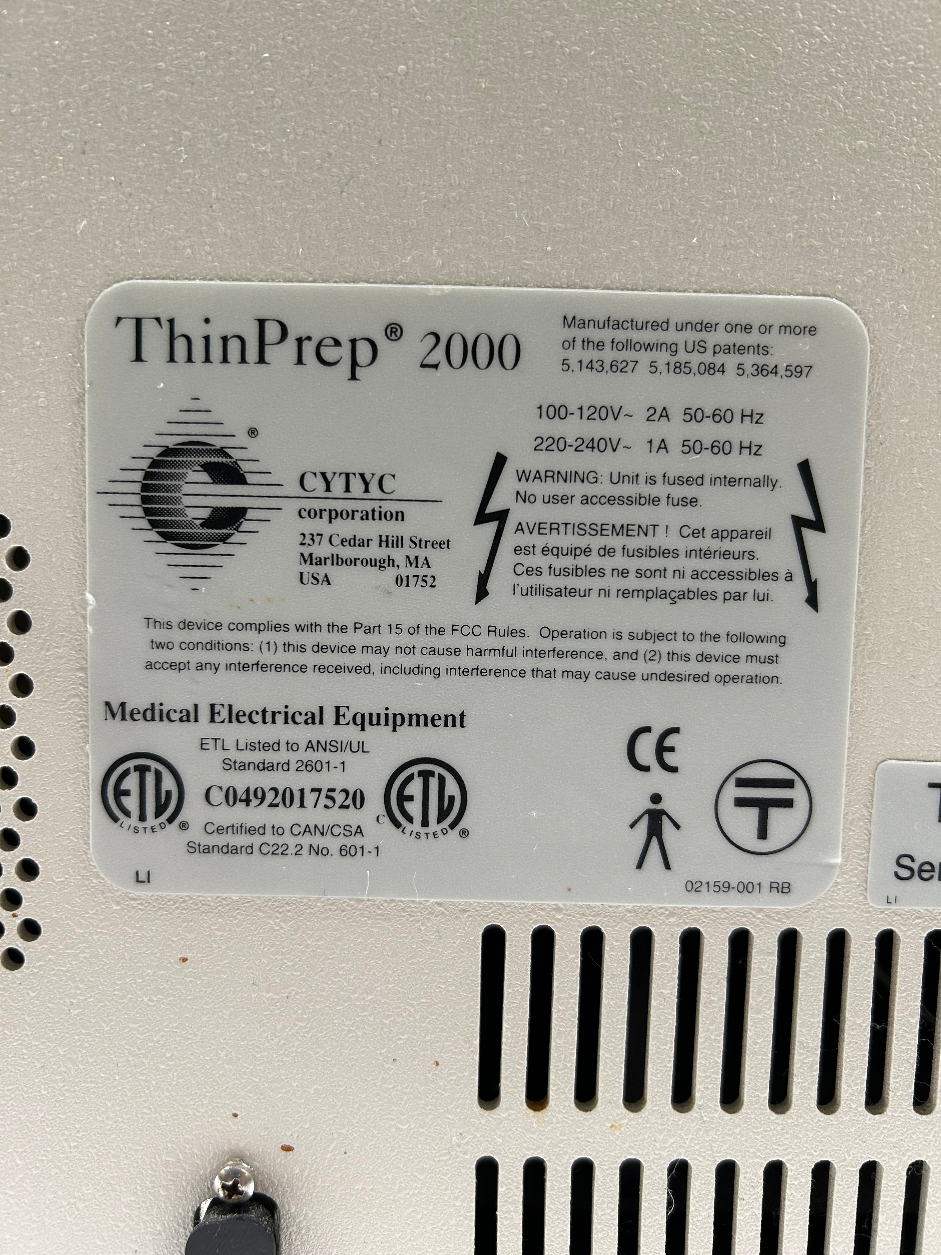 Hologic/Cytyc Thin Prep 2000 Processor
