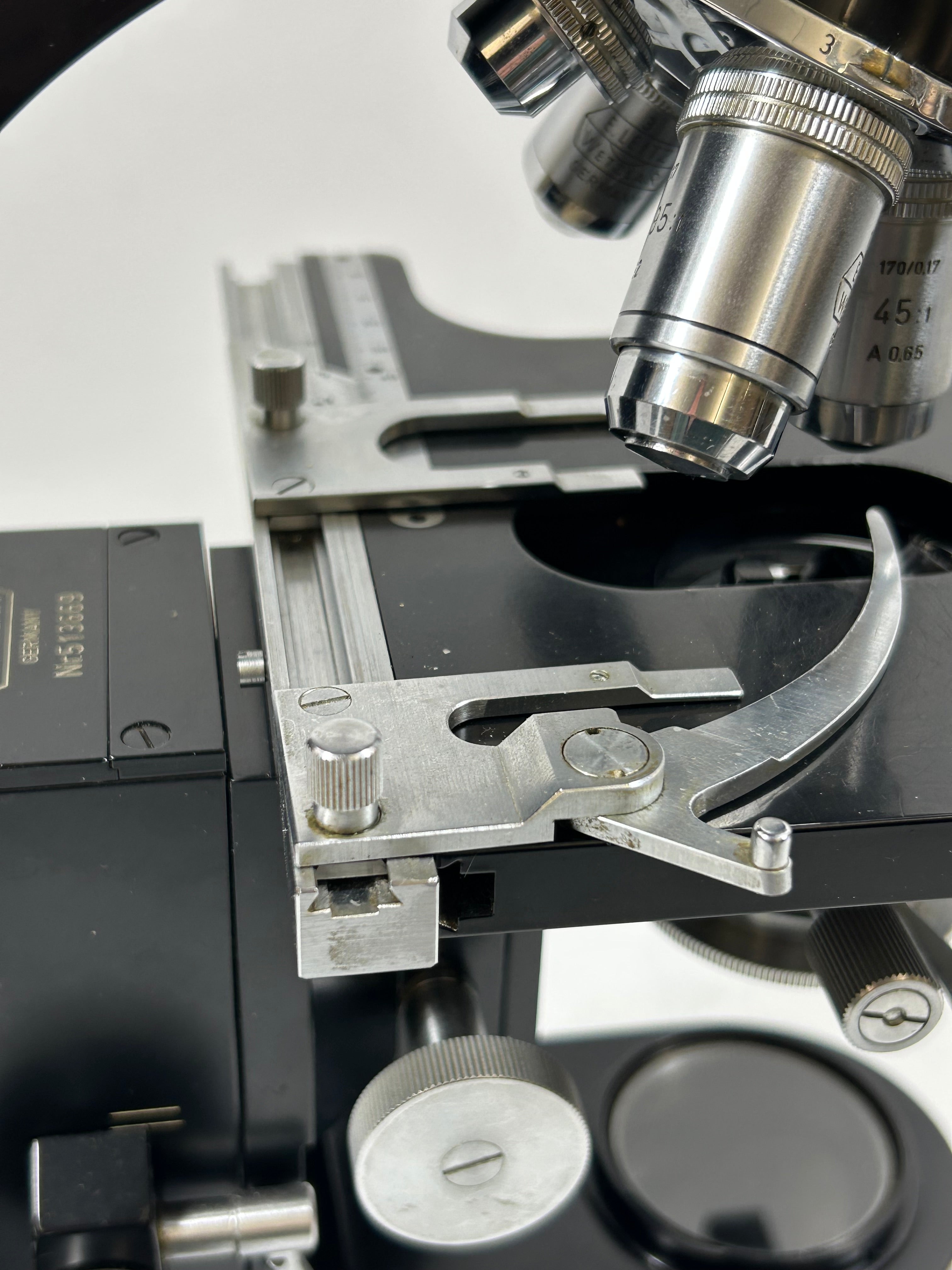 Vintage Leitz Laborlux II Binocular Microscope with Wood Case