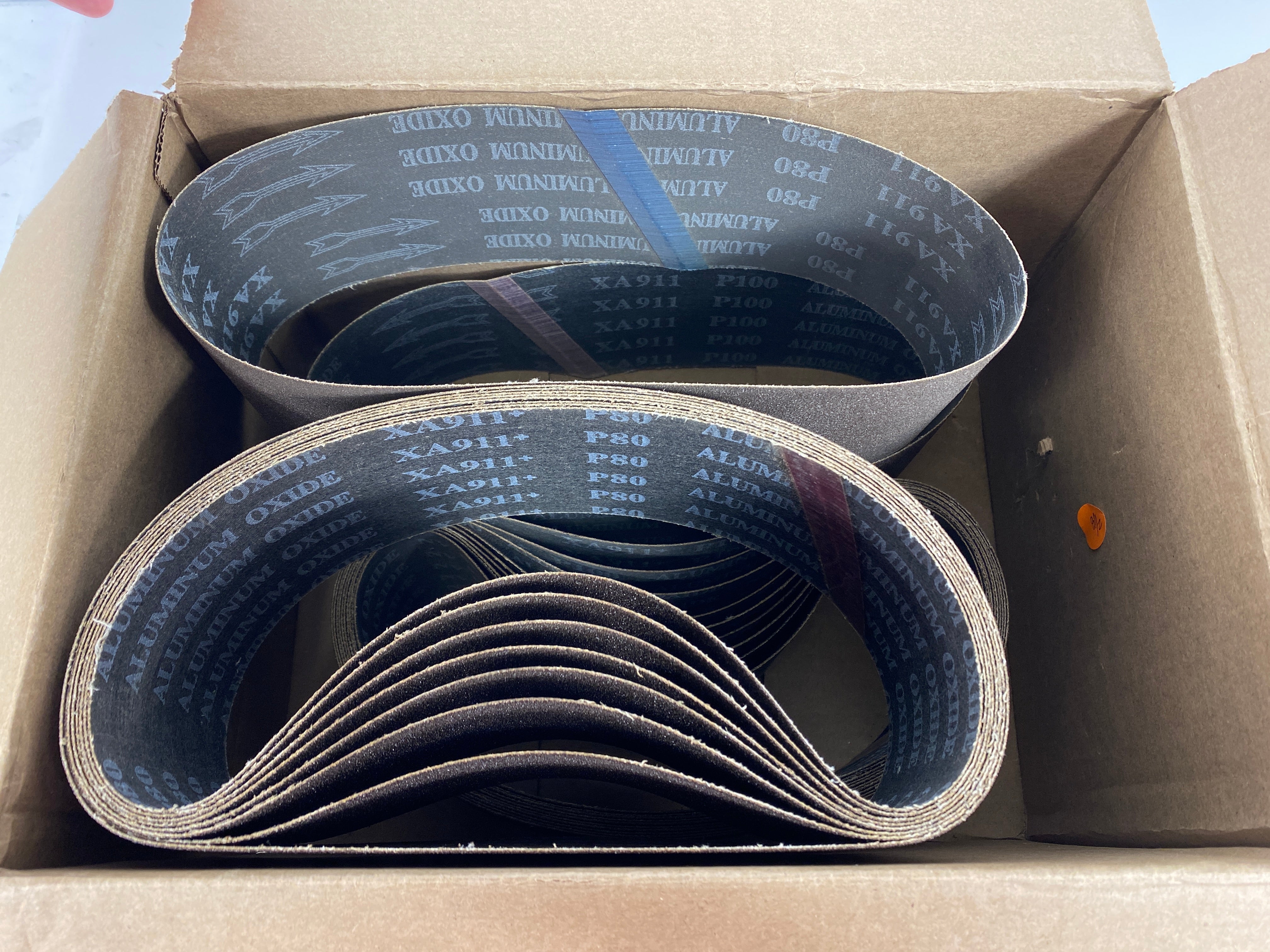 11-80 & 11-100 Grit Sanding Belts Count of 22