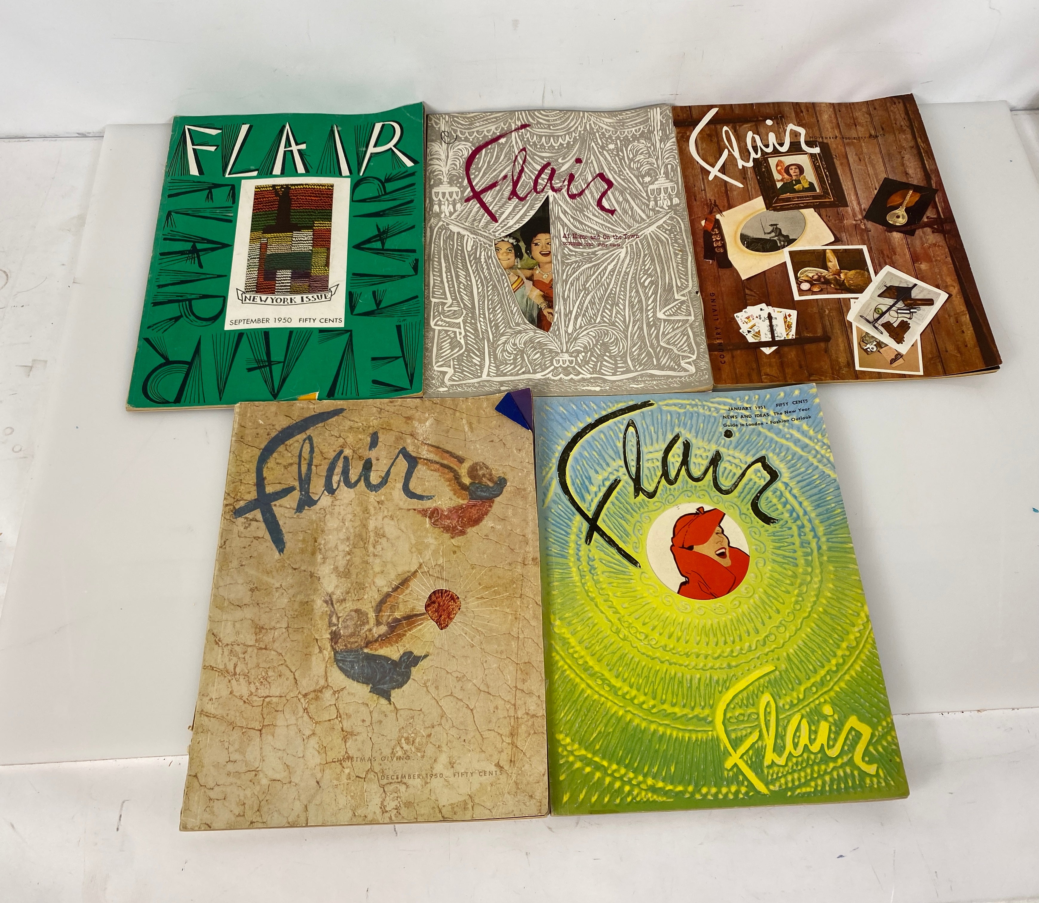 11 Vintage Flair Magazine Fashion/Style Issues March 1950-January 1951