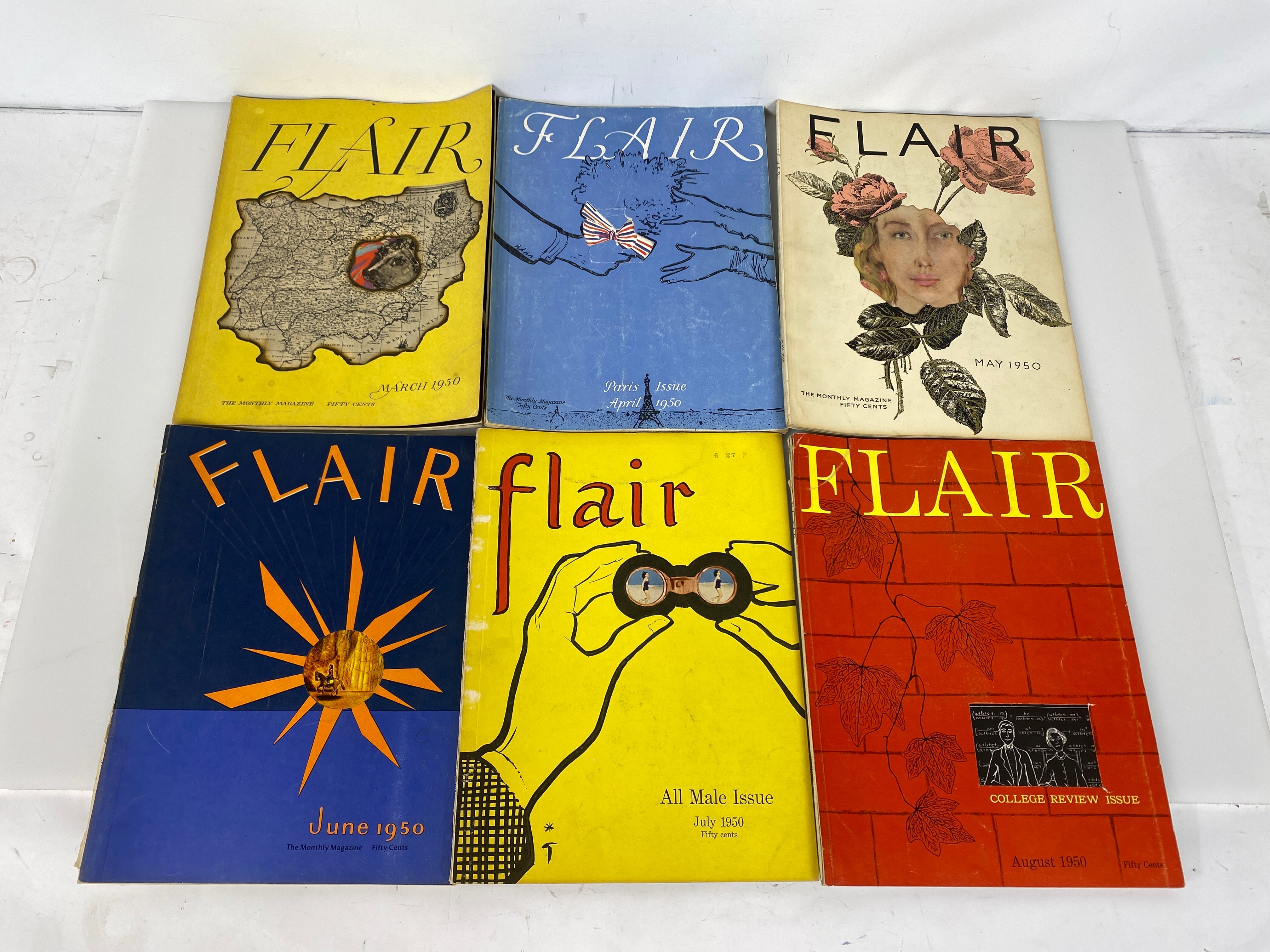 11 Vintage Flair Magazine Fashion/Style Issues March 1950-January 1951