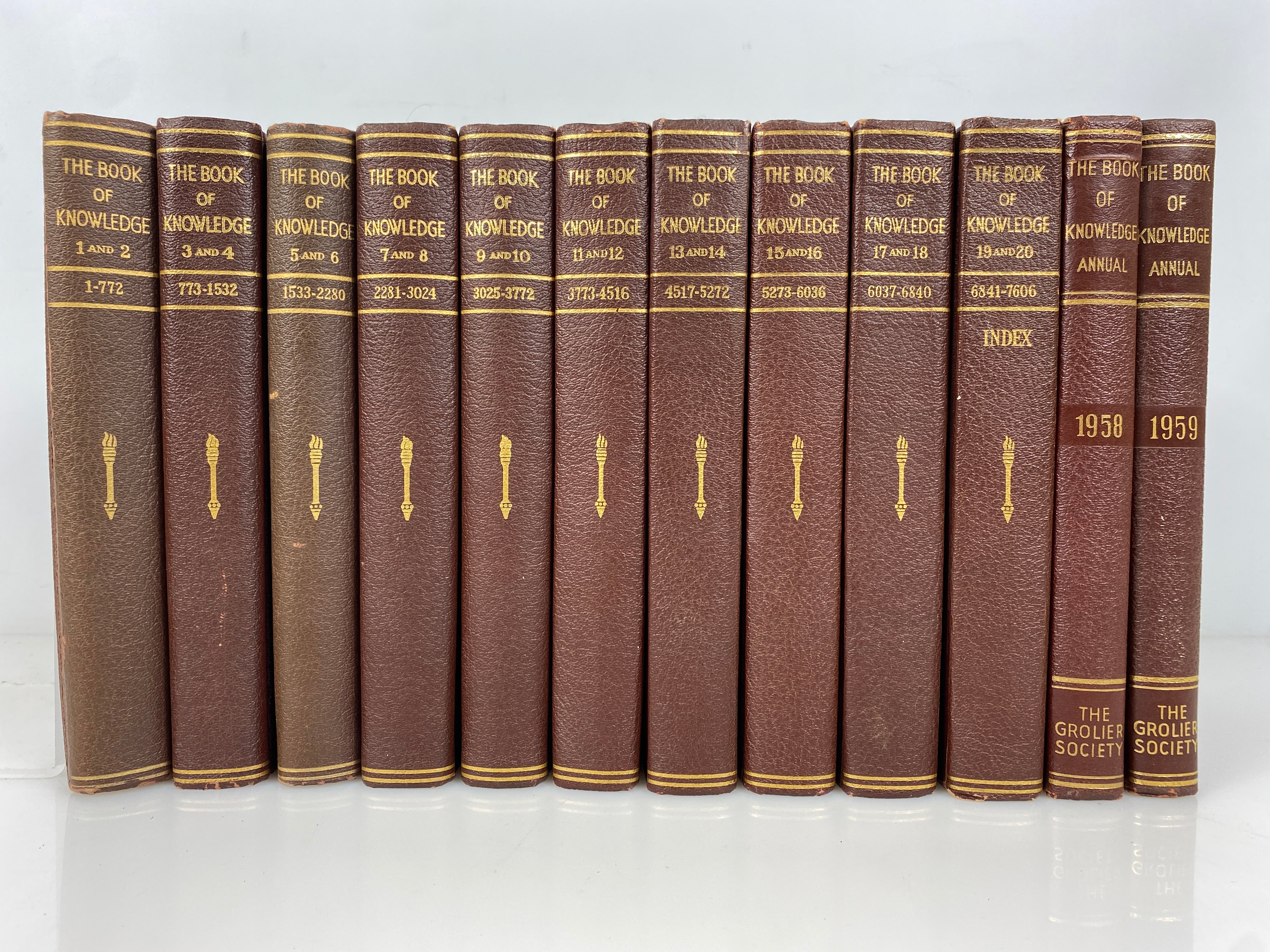 12 Vol Mixed Set Book of Knowledge Children's Encyclopedia (1-20/Index/Yearbooks)