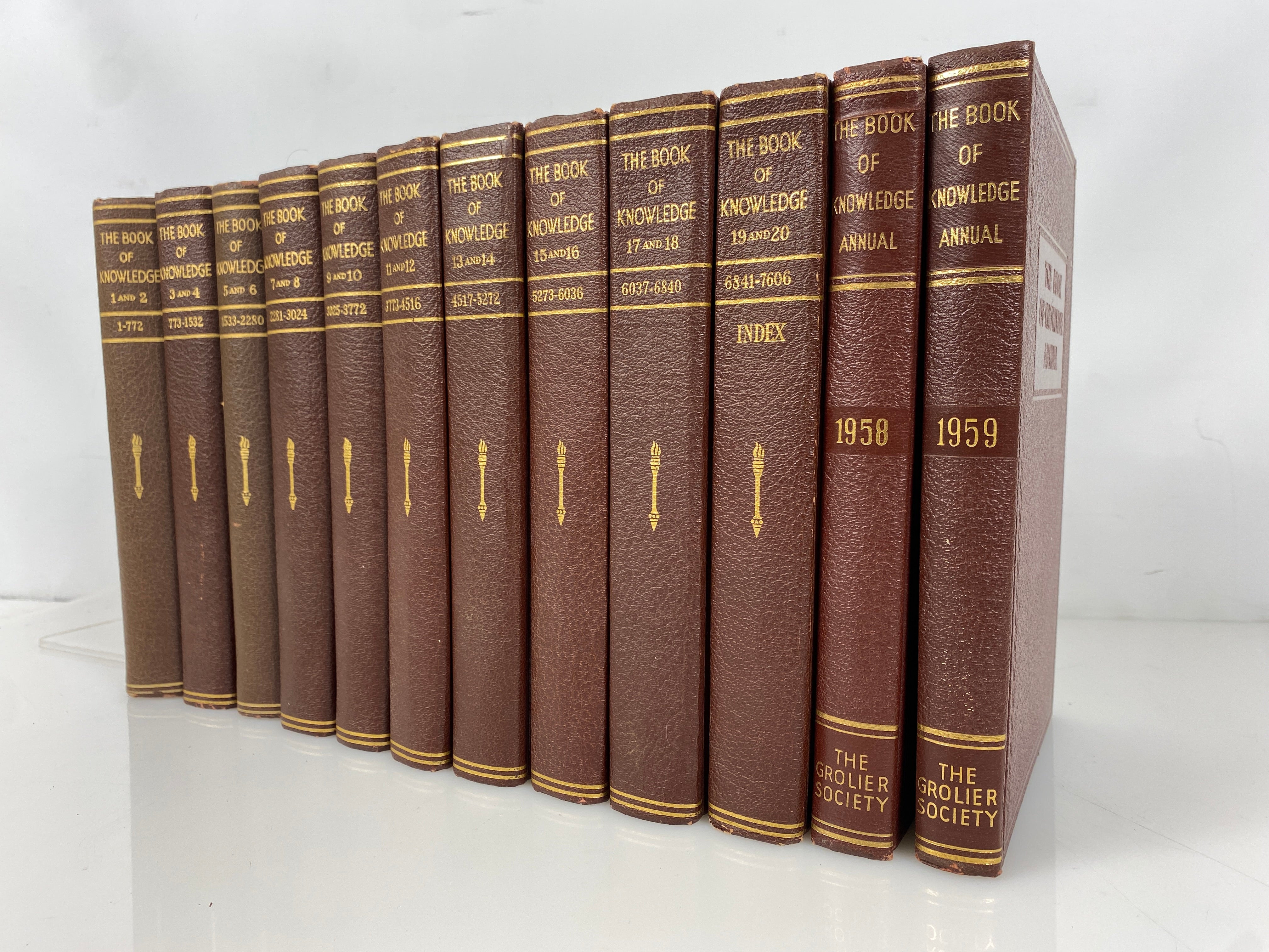 12 Vol Mixed Set Book of Knowledge Children's Encyclopedia (1-20/Index/Yearbooks)