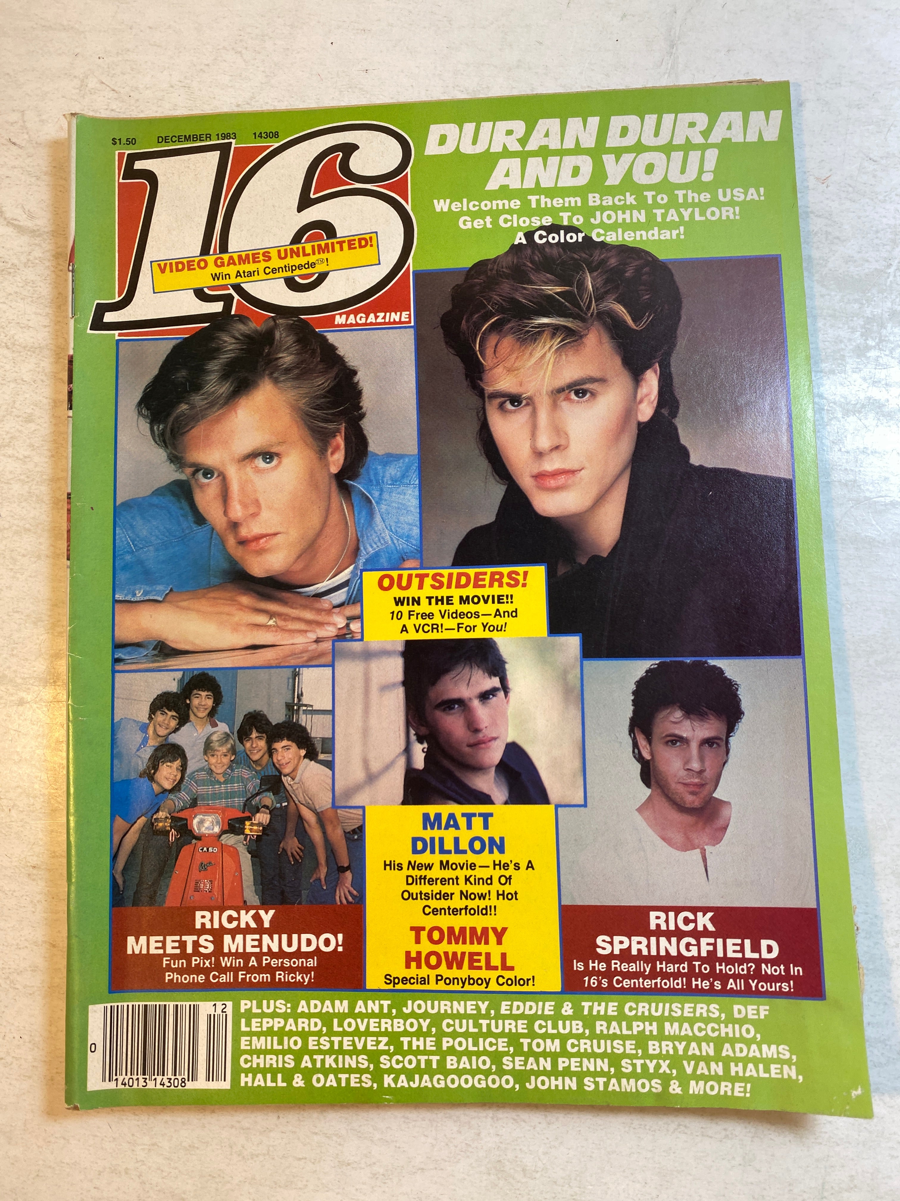16 Magazine December 1983 Outsiders Menudo w/ poster intact