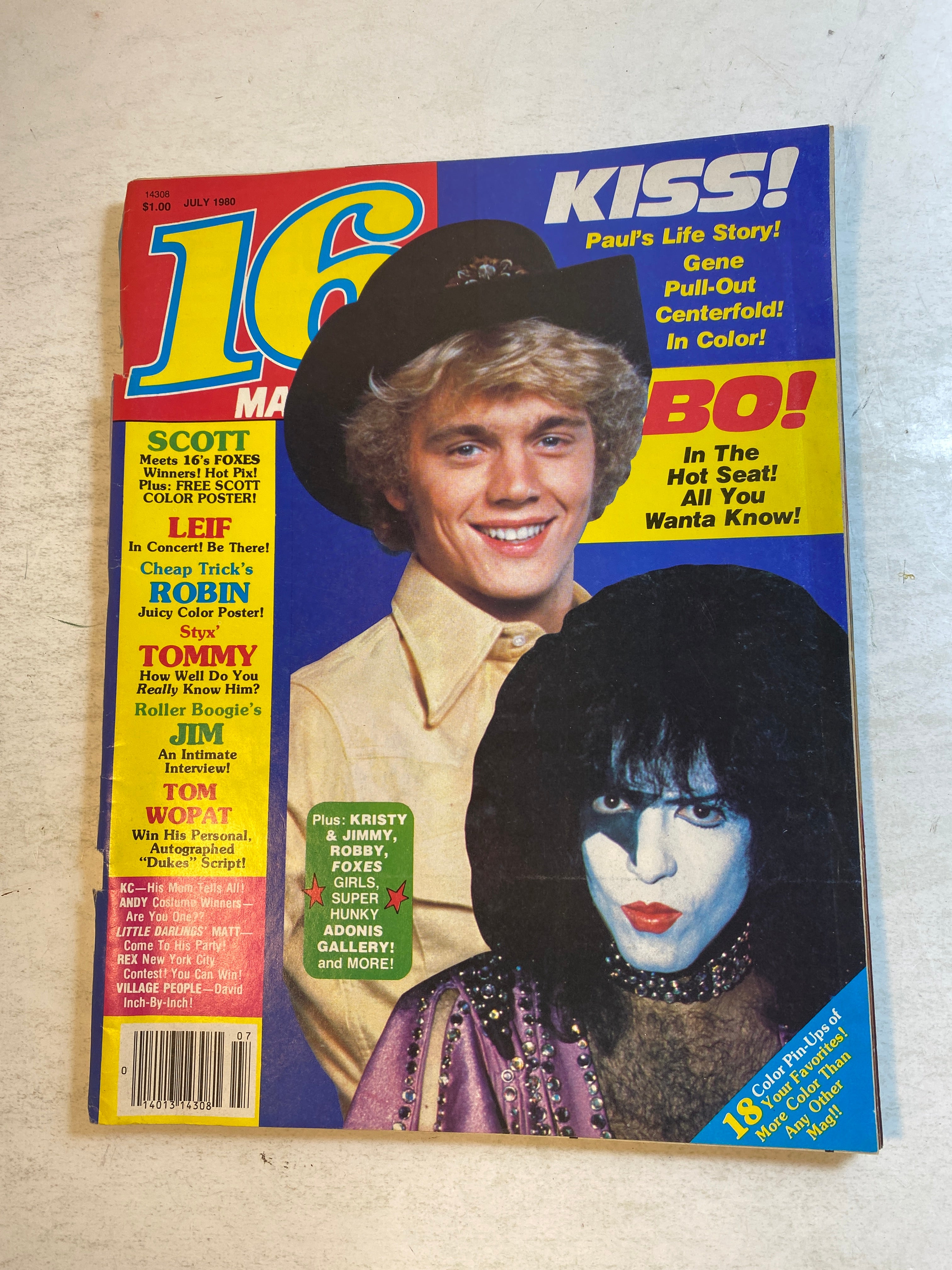 16 Magazine July 1980 Kiss Dukes of Hazzard w/ pinup poster