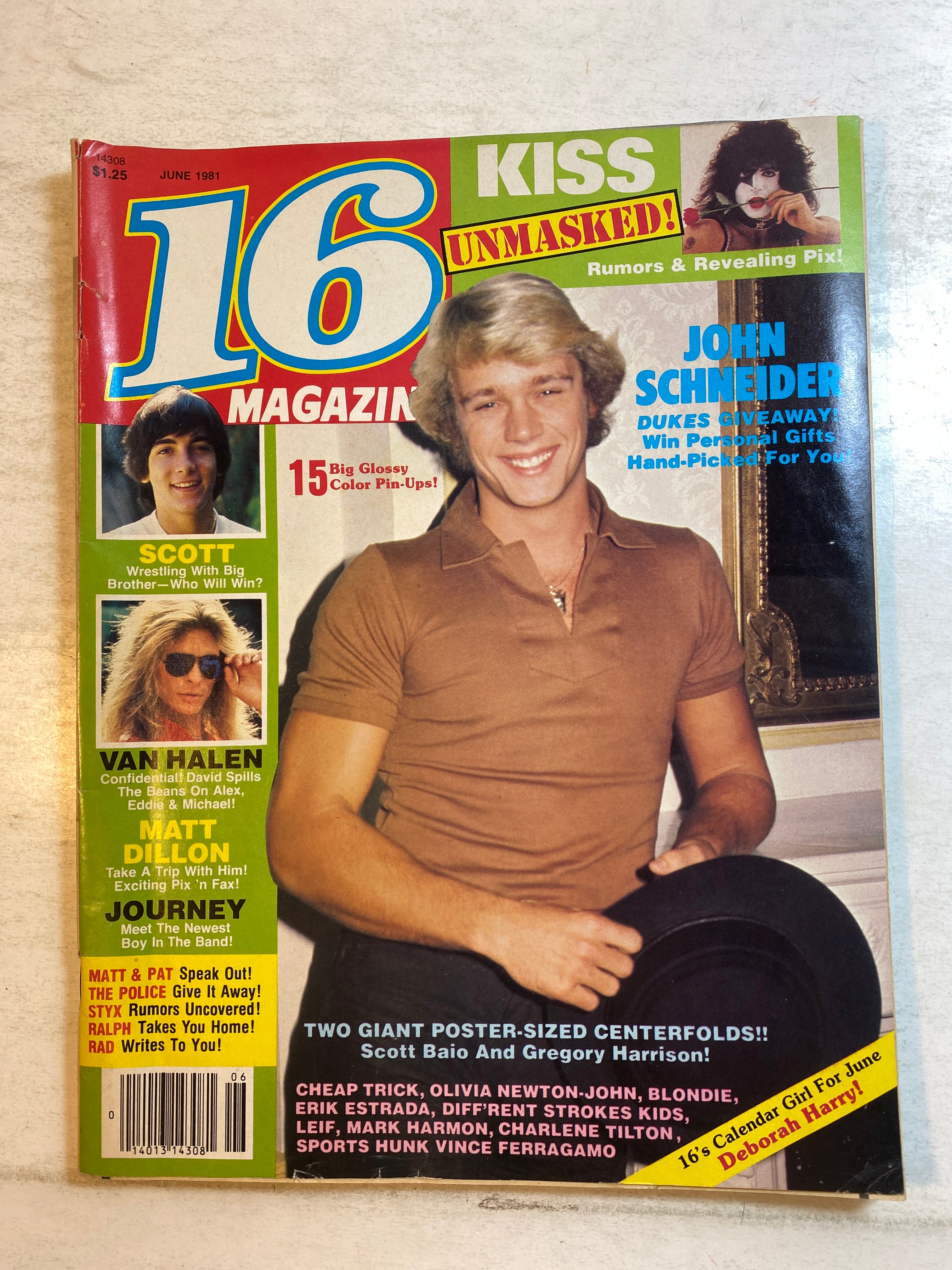 16 Magazine June 1981 John Schneider Kiss no poster
