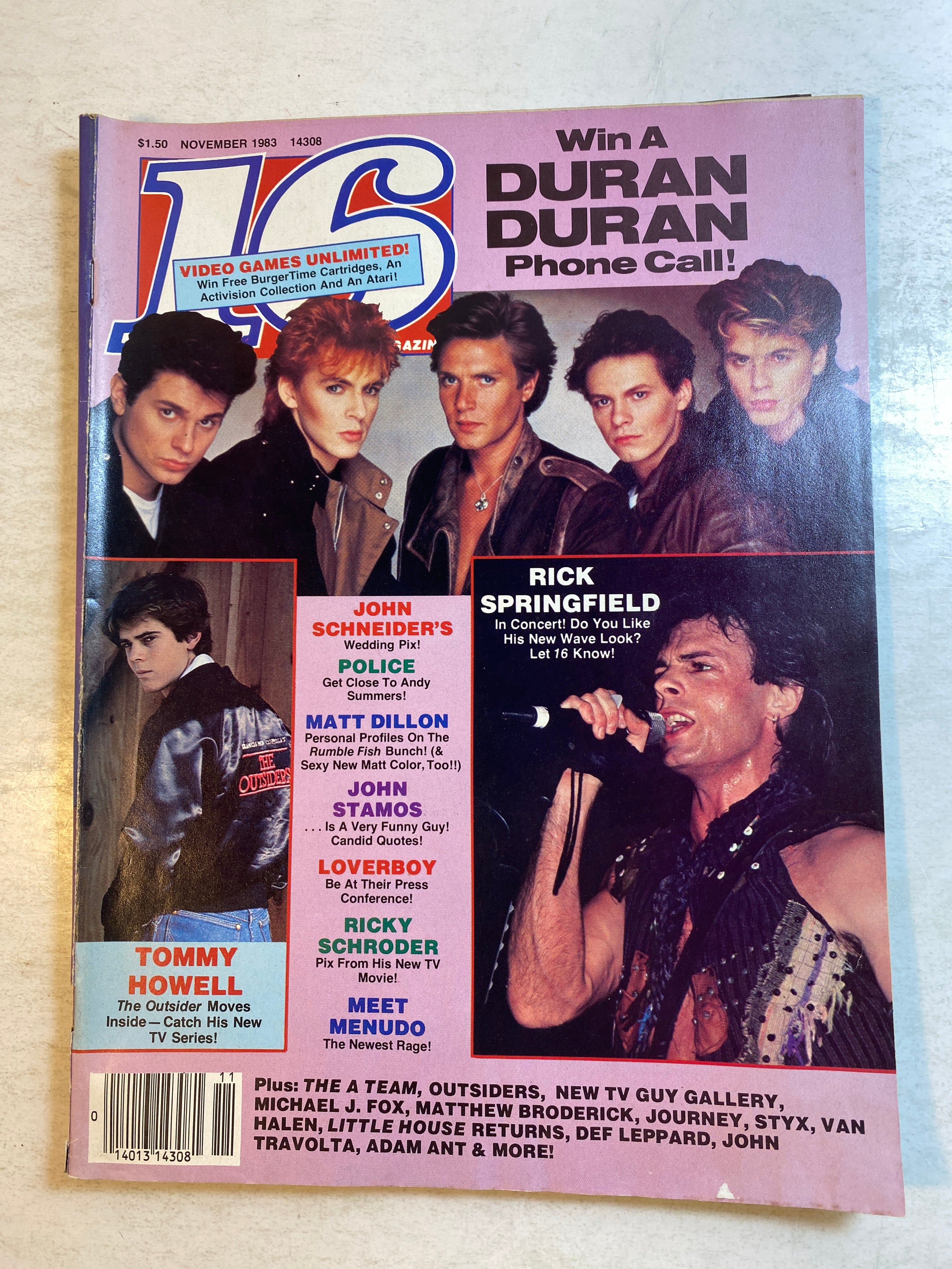 16 Magazine November 1983 Duran Duran Rick Springfield w/ poster intact