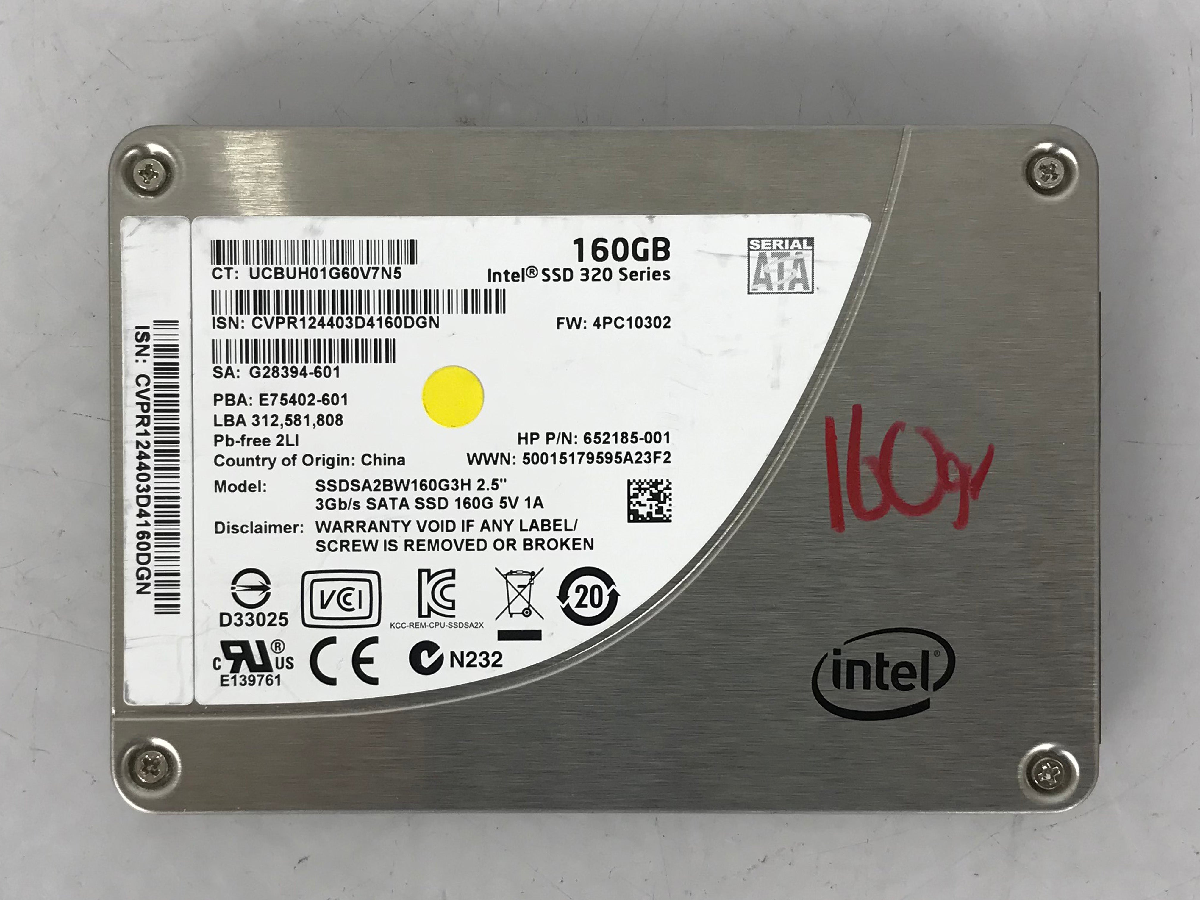 160GB SSD SATA 2.5" Solid State Drive