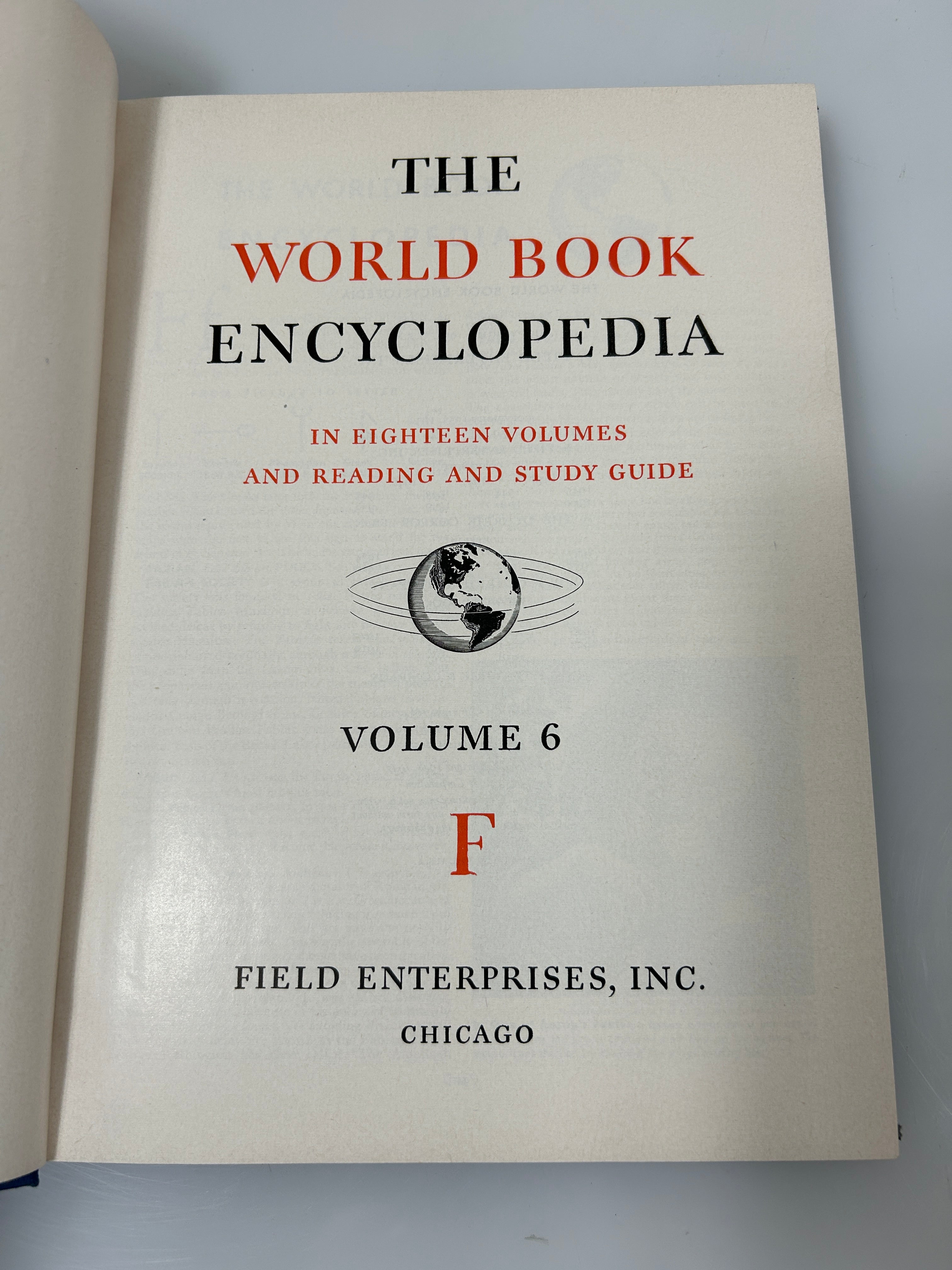 19 Volume Complete Set The World Book Encyclopedia 1954 1-18 & Study Guide HC