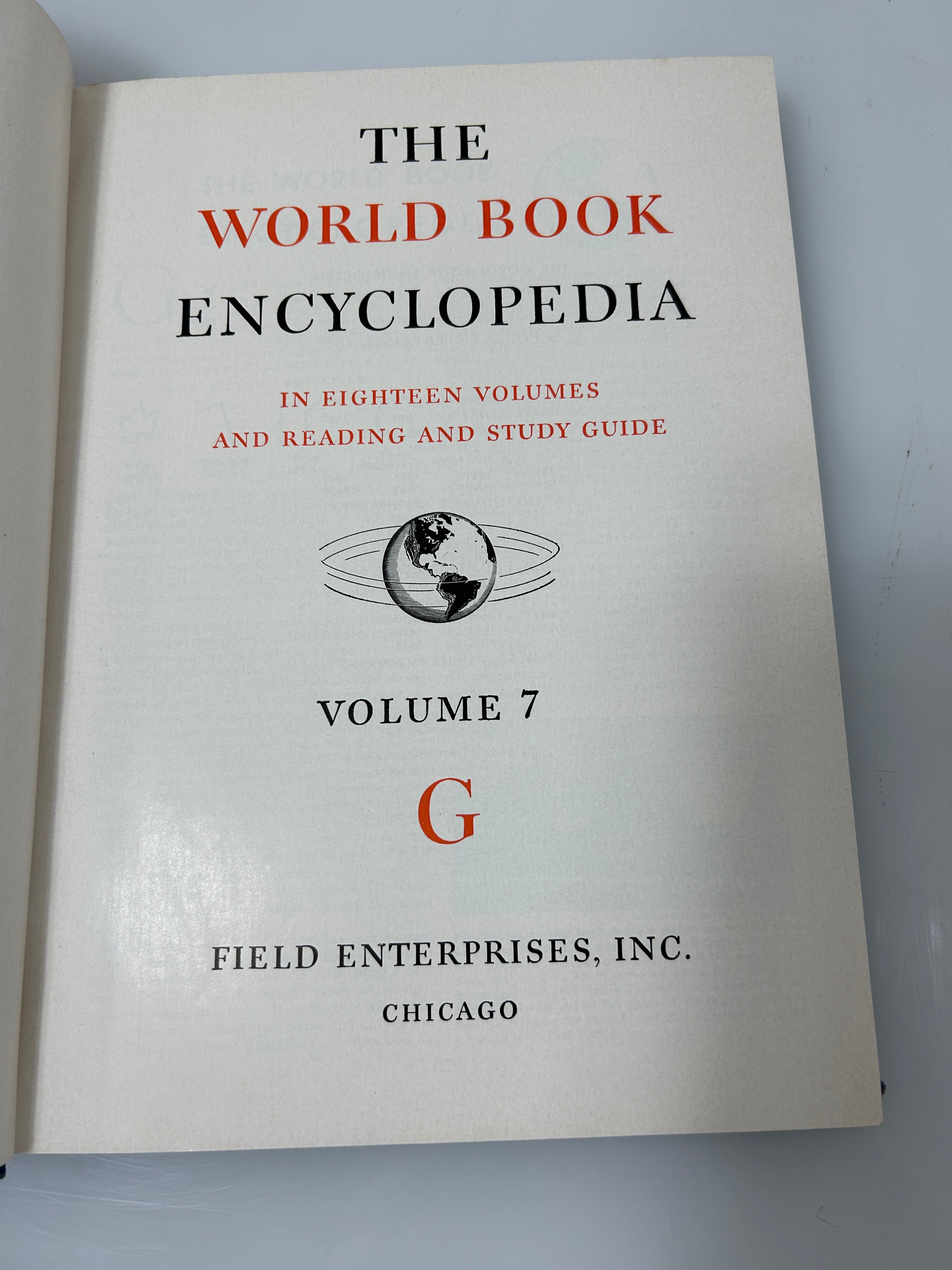 19 Volume Complete Set The World Book Encyclopedia 1954 1-18 & Study Guide HC