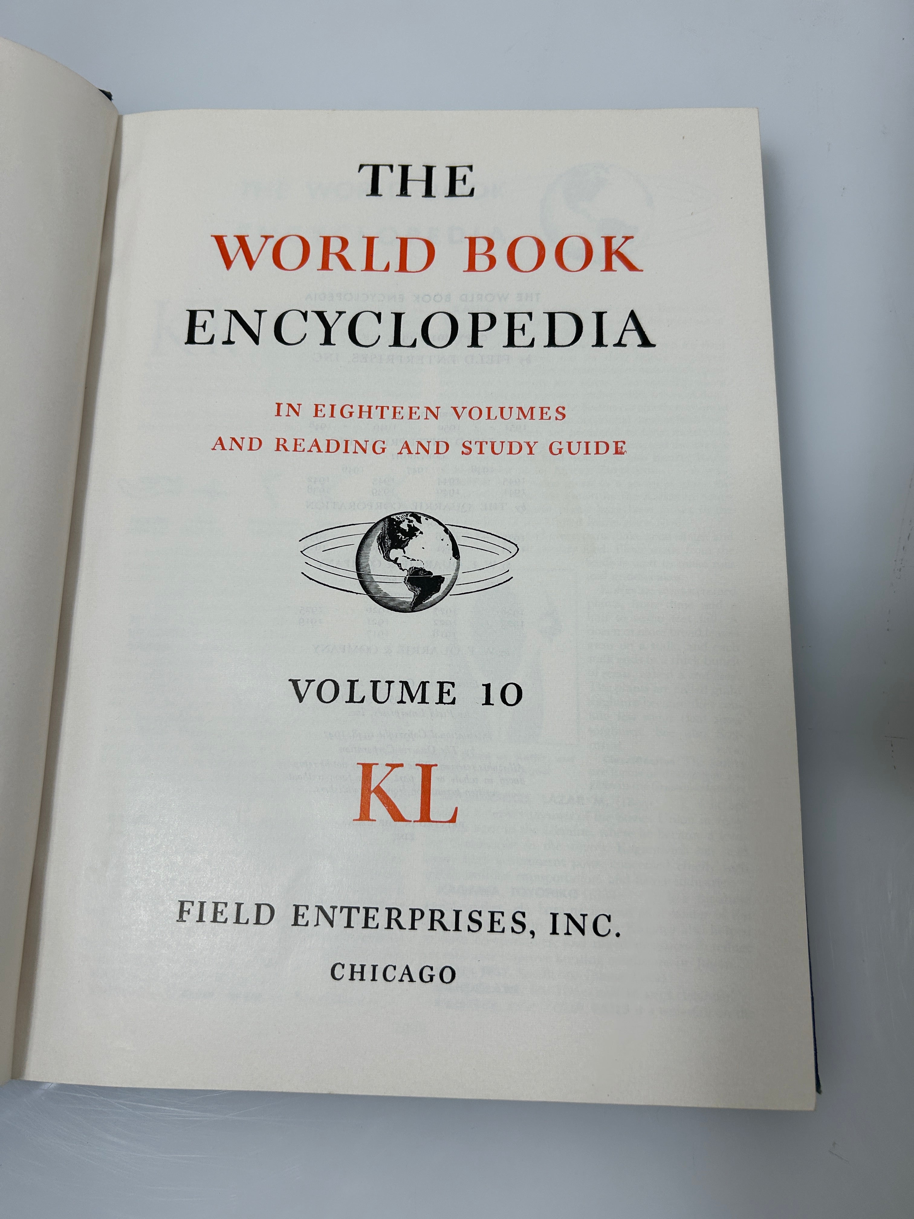 19 Volume Complete Set The World Book Encyclopedia 1954 1-18 & Study Guide HC