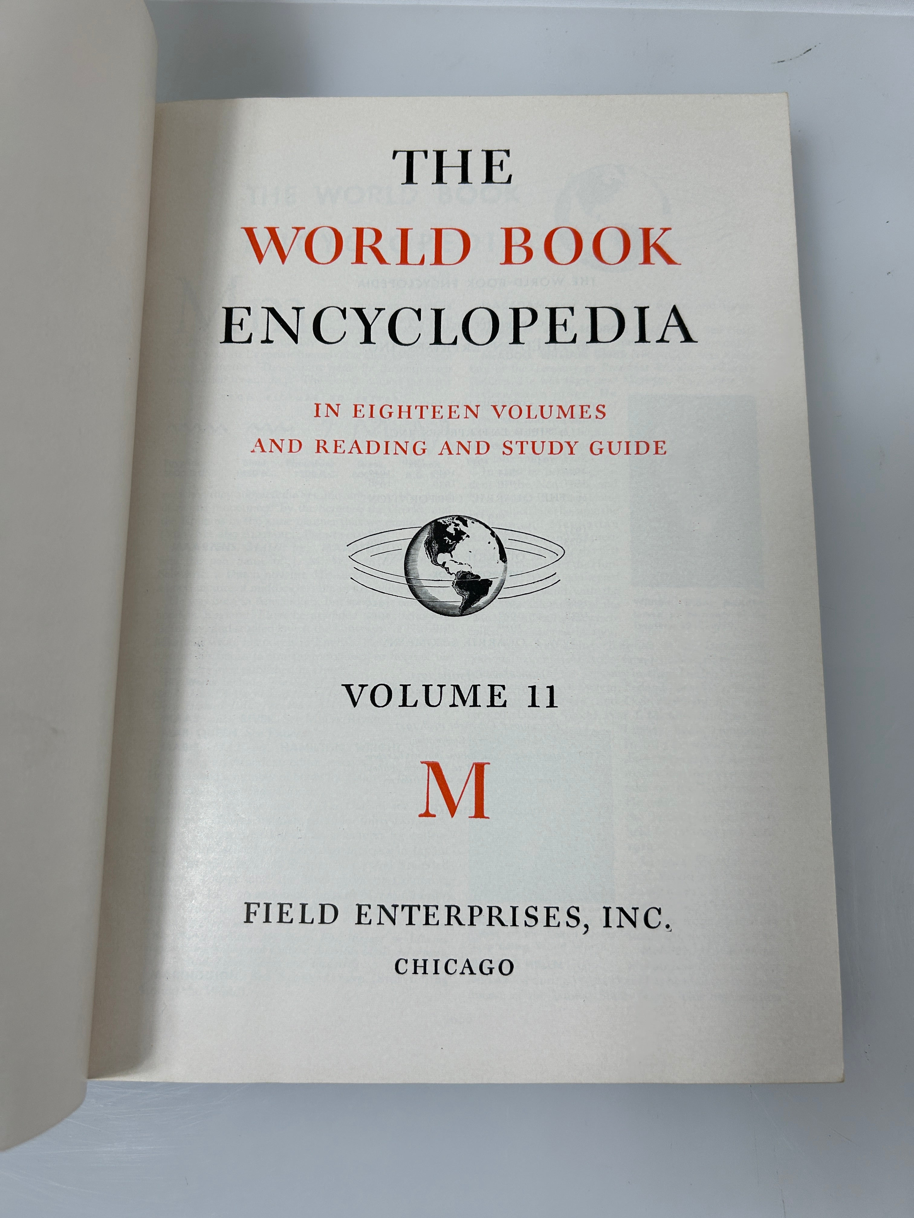 19 Volume Complete Set The World Book Encyclopedia 1954 1-18 & Study Guide HC