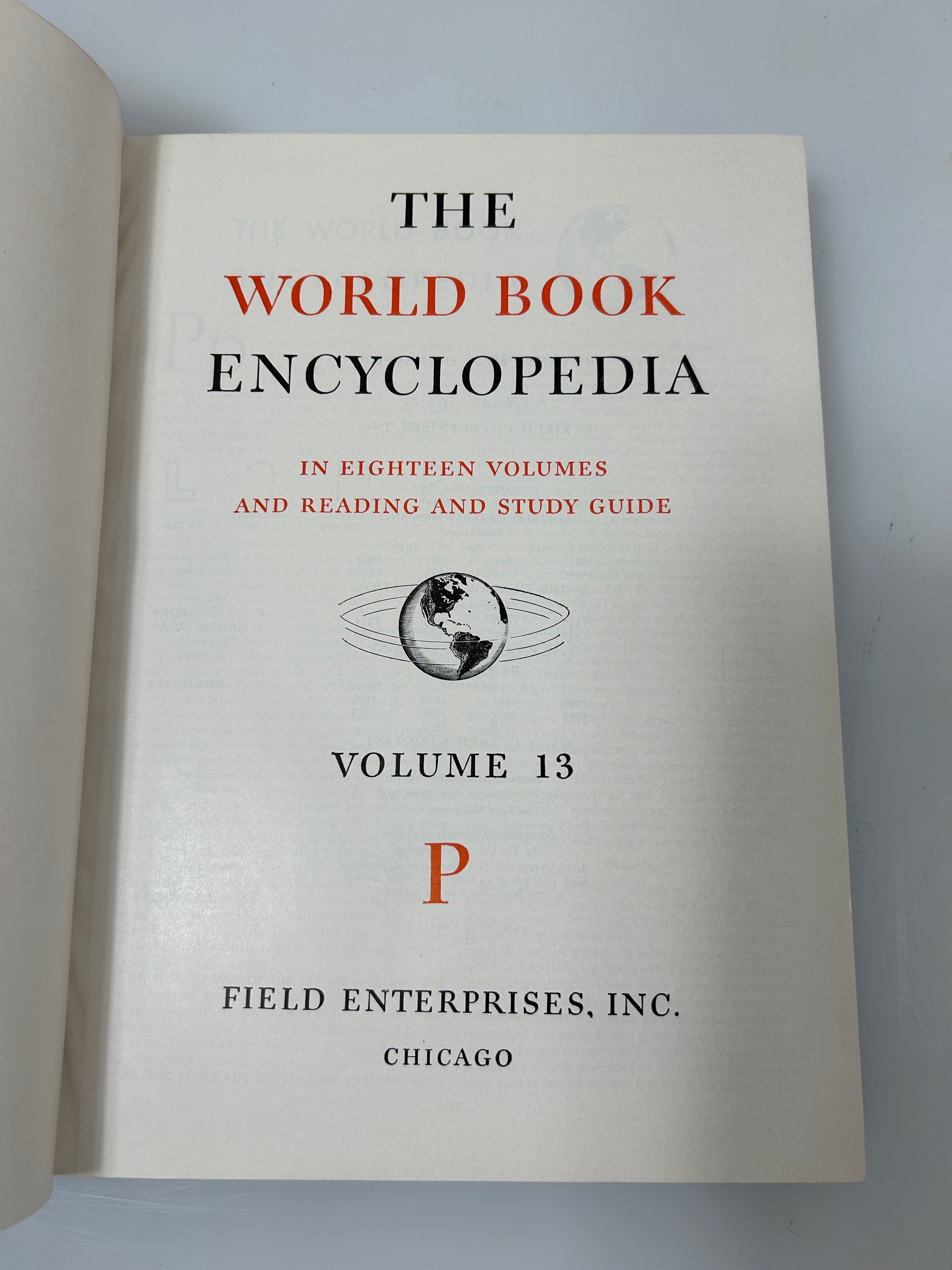 19 Volume Complete Set The World Book Encyclopedia 1954 1-18 & Study Guide HC