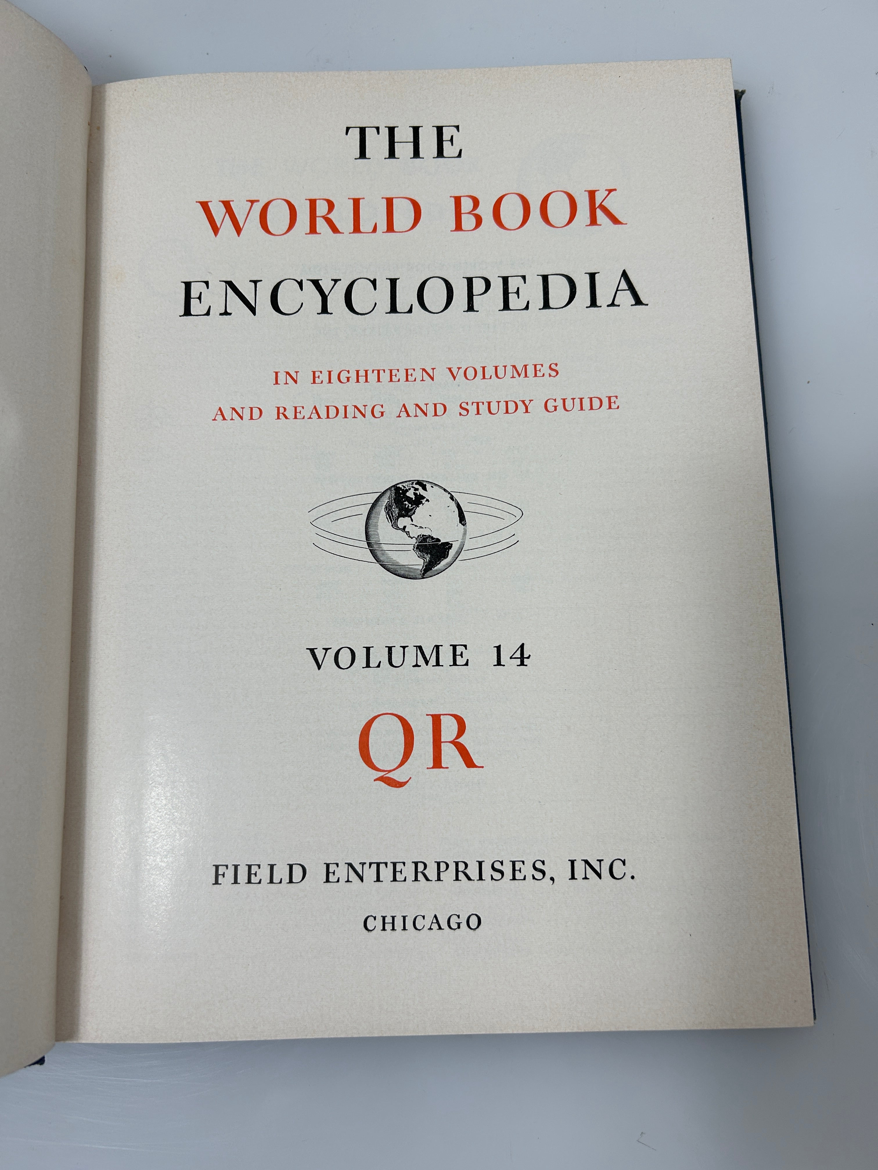 19 Volume Complete Set The World Book Encyclopedia 1954 1-18 & Study Guide HC