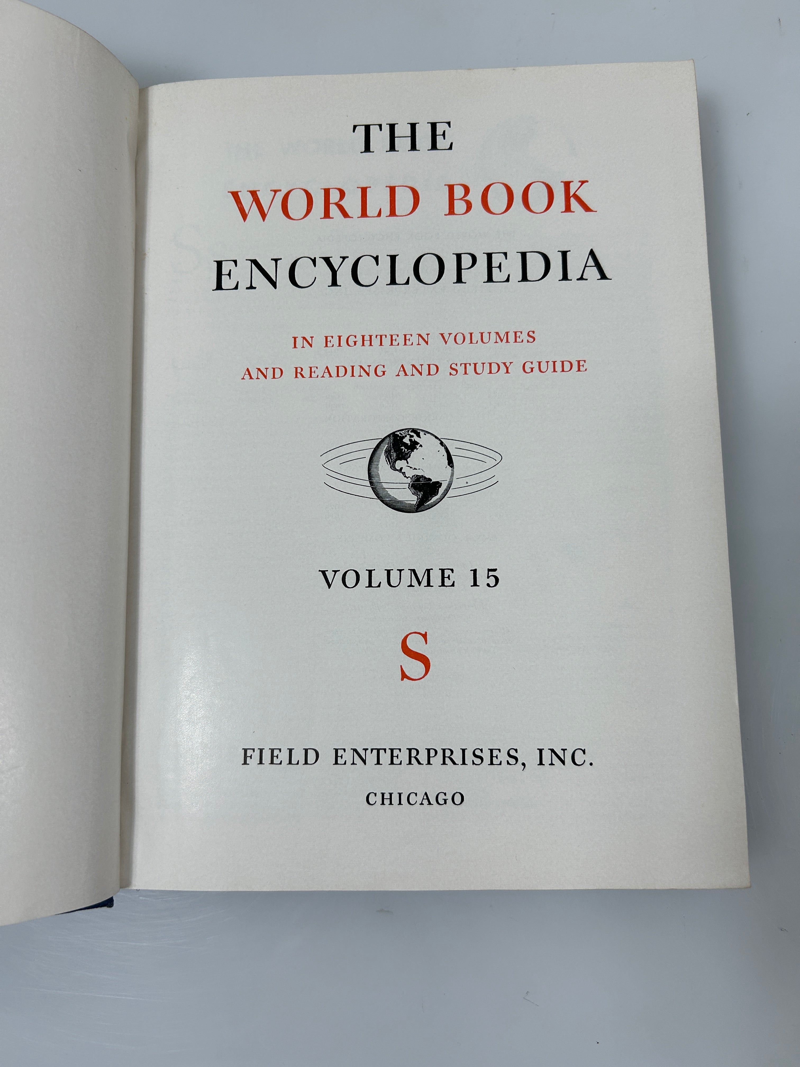 19 Volume Complete Set The World Book Encyclopedia 1954 1-18 & Study Guide HC