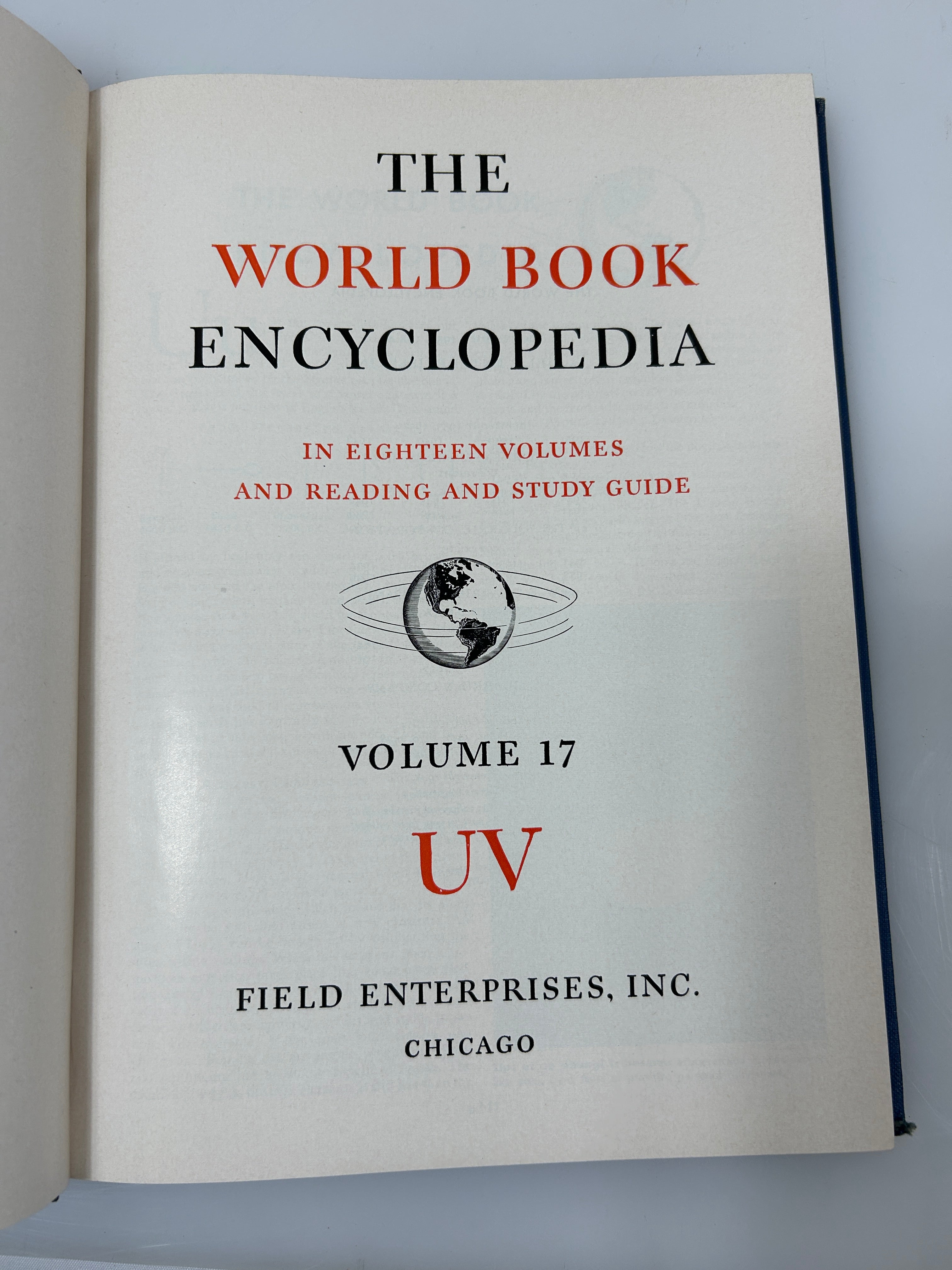19 Volume Complete Set The World Book Encyclopedia 1954 1-18 & Study Guide HC