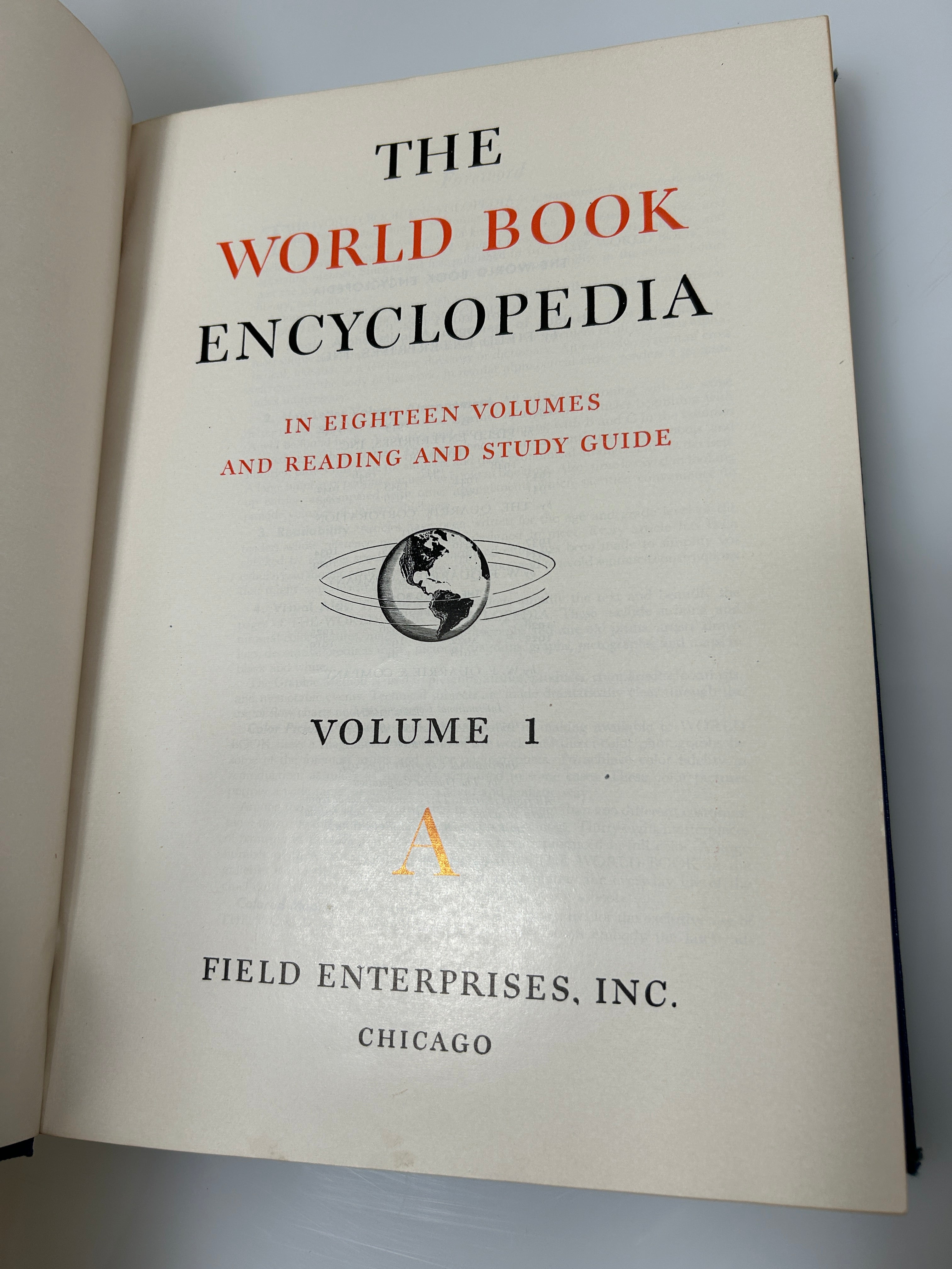 19 Volume Complete Set The World Book Encyclopedia 1954 1-18 & Study Guide HC