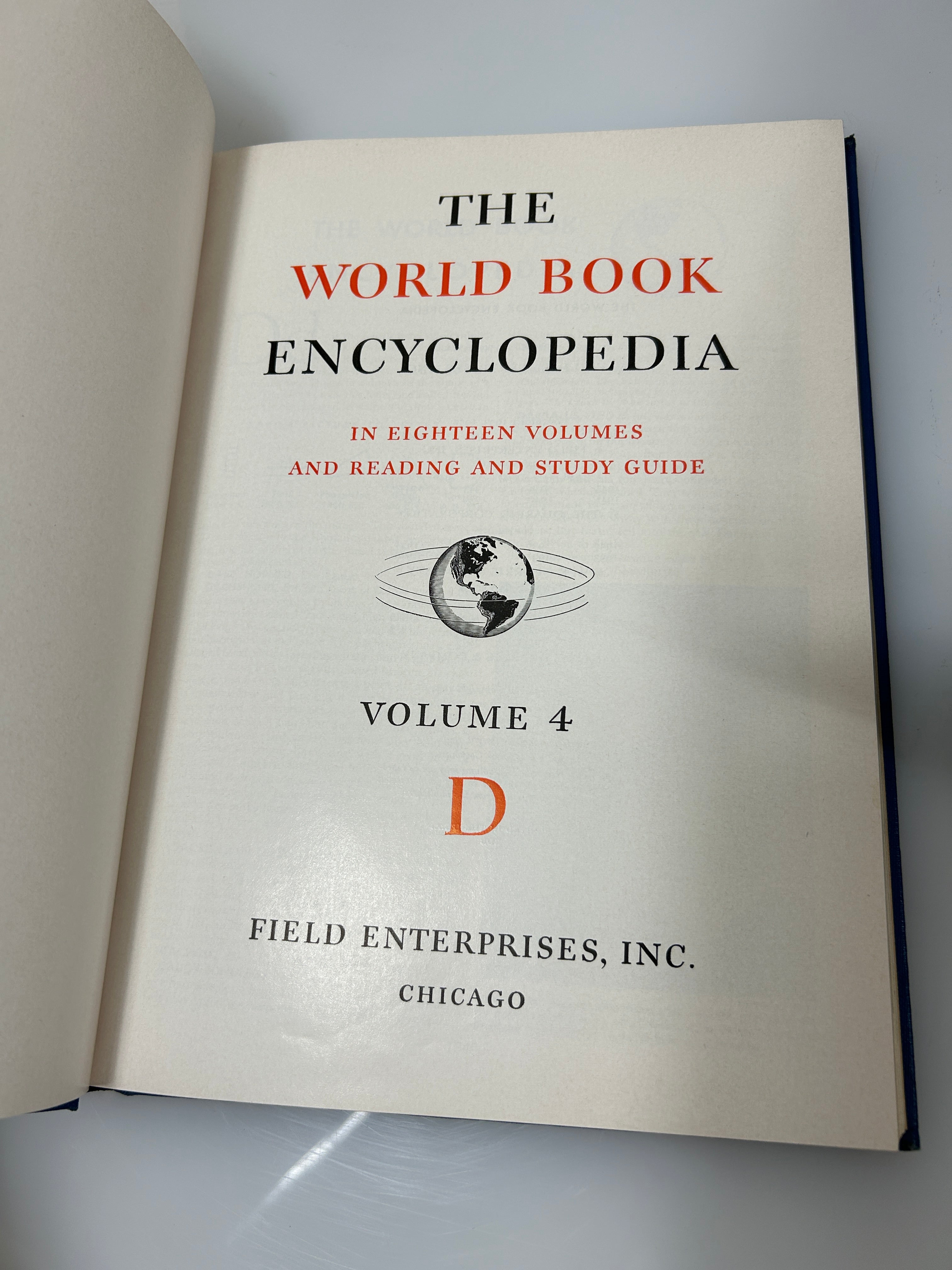19 Volume Complete Set The World Book Encyclopedia 1954 1-18 & Study Guide HC