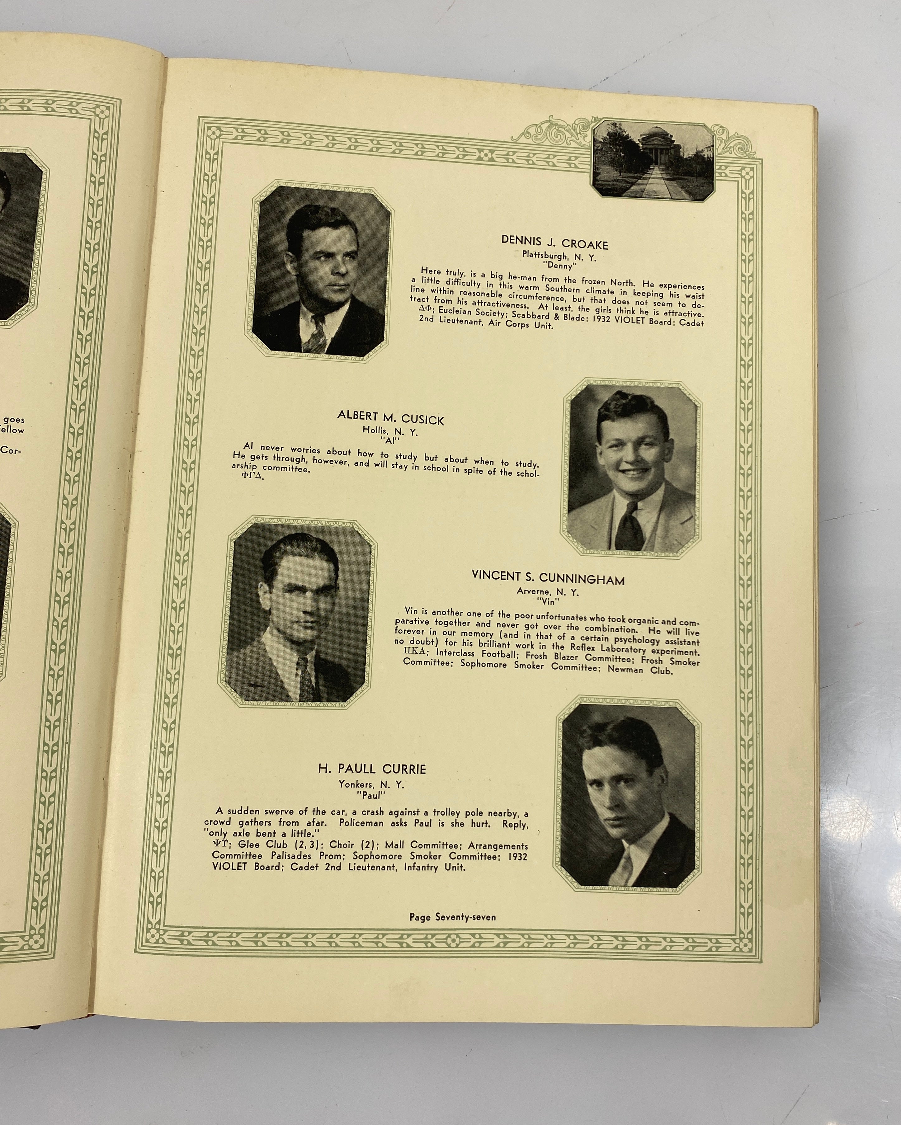 1932 The Violet New York University Yearbook New York City, NY HC