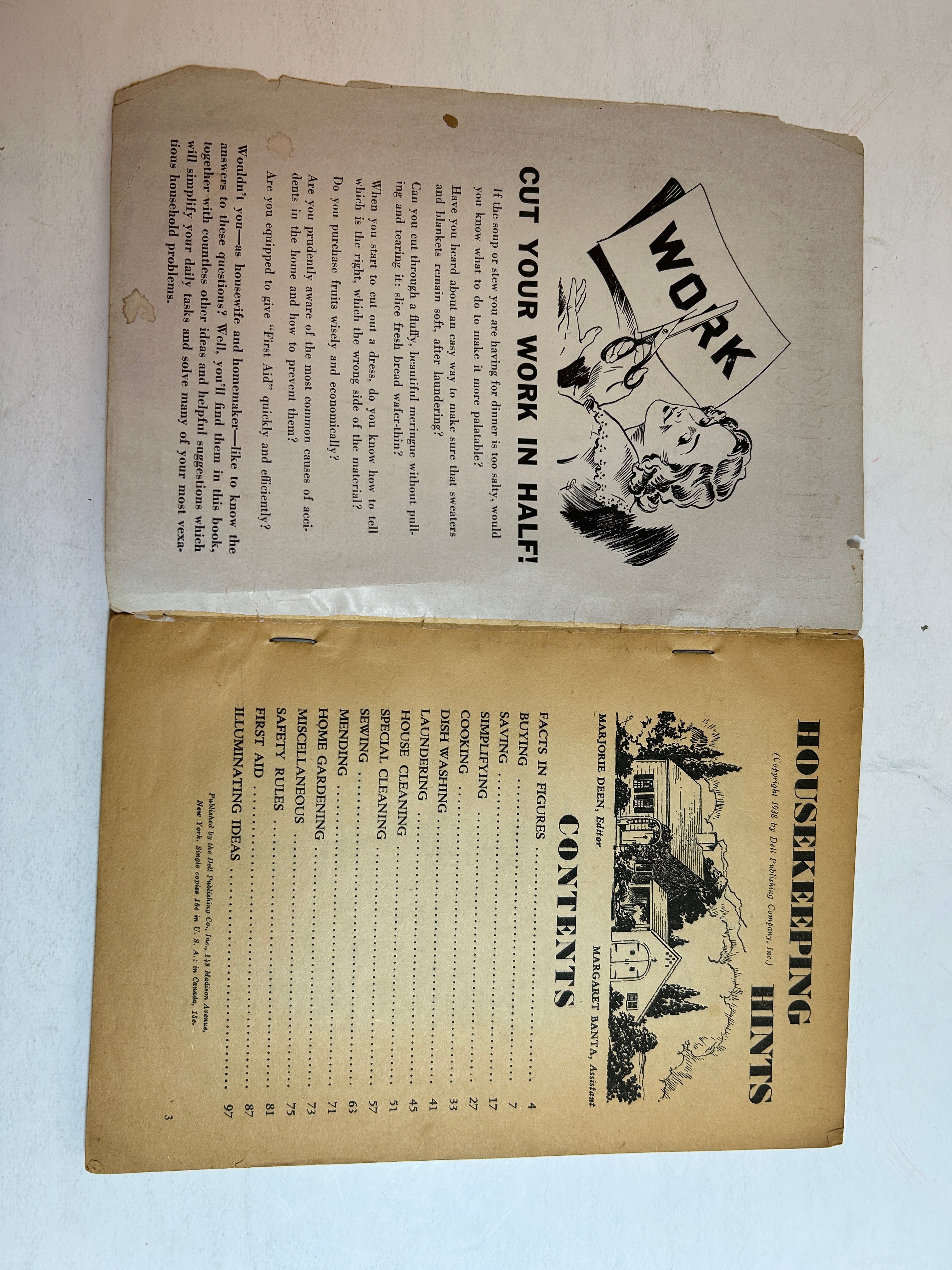 1938 Housekeeping Hints Magazine Volume 1