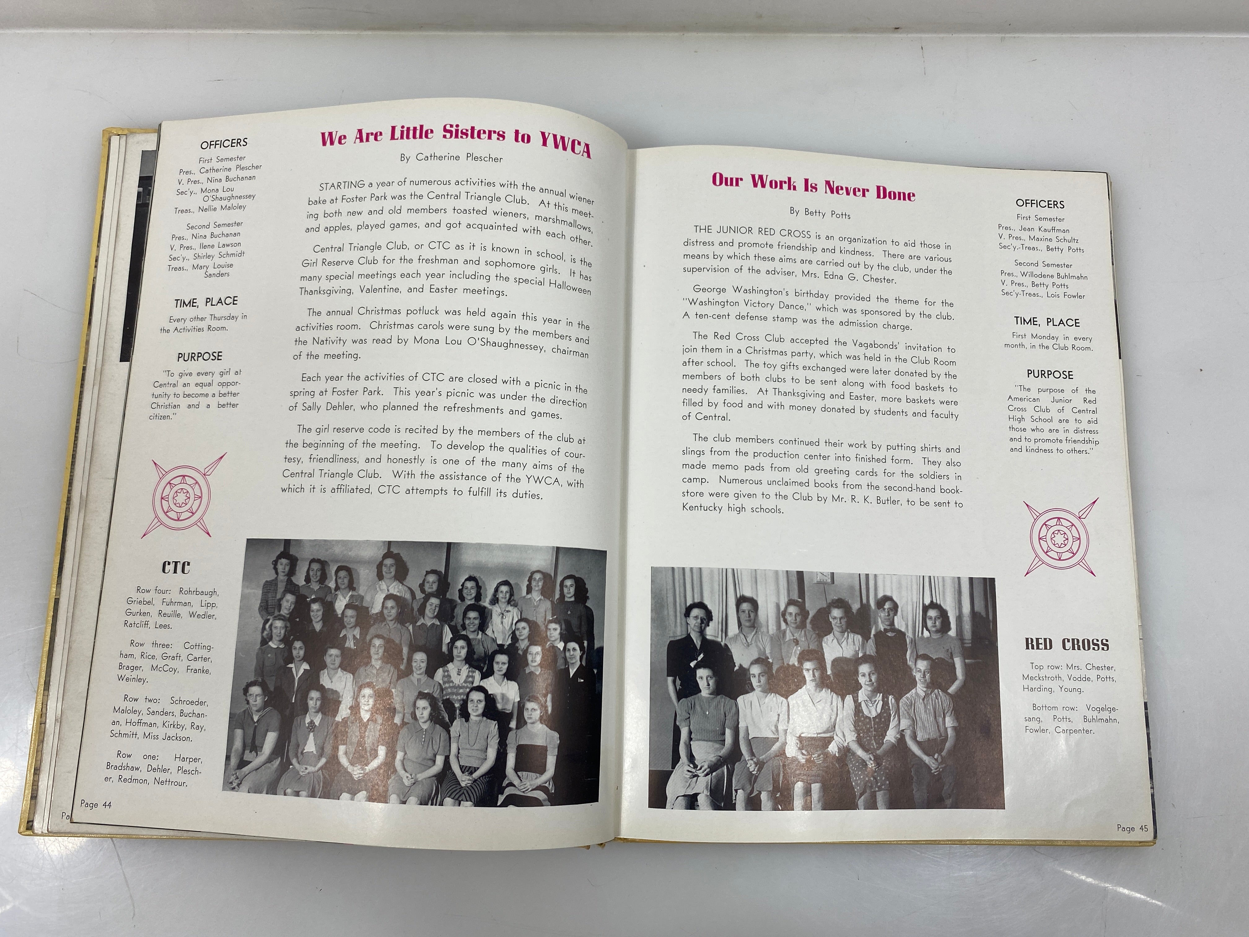 1942 "The Caldron" Central High School Yearbook Fort Wayne, IN HC