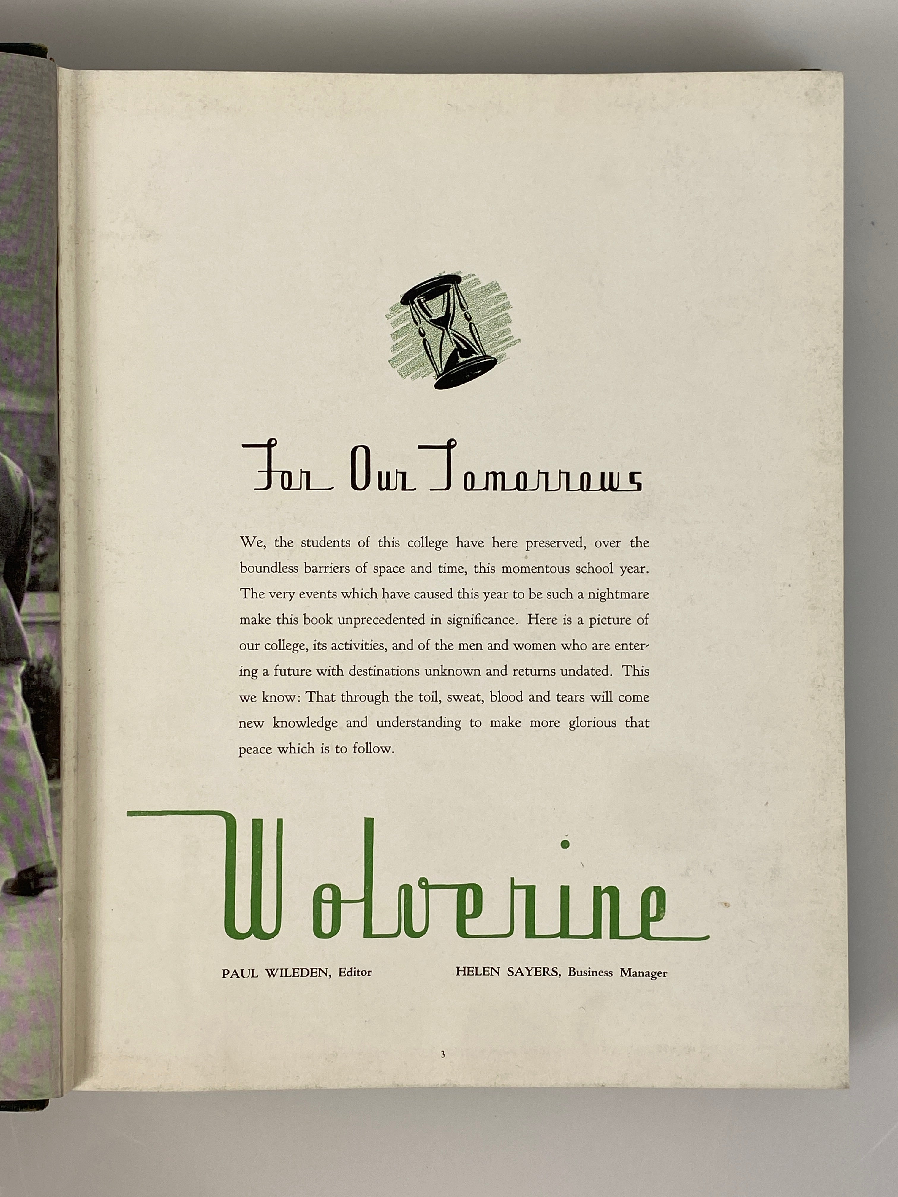 1943 Michigan State College "Wolverine" Yearbook HC